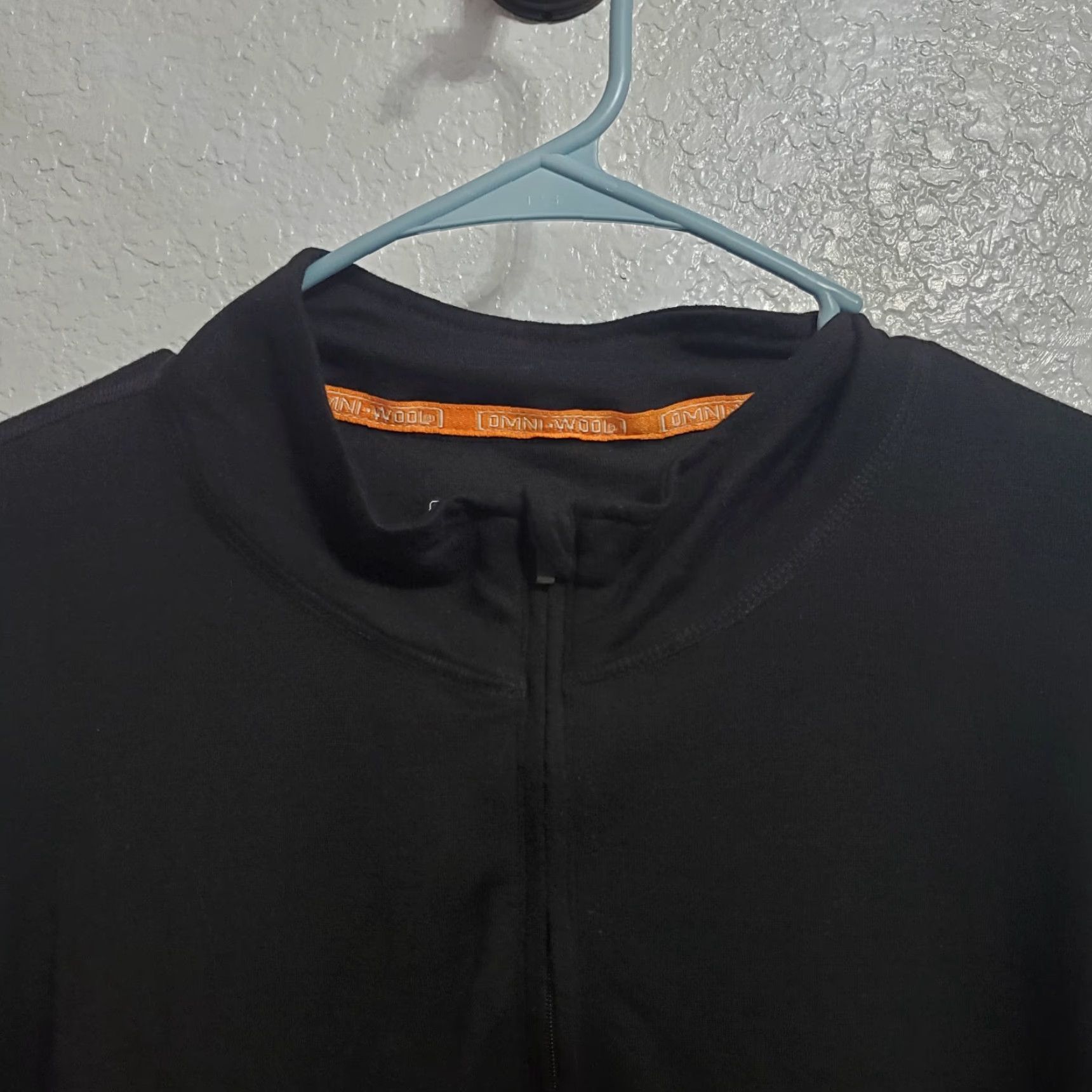 Vintage Omni-Wool Pullover Shirt 1/4 Zip Men XXL Black Long Sleeve Wool Blend Base Layer Shirt Size US XXL / EU 58 / 5 - 4 Thumbnail