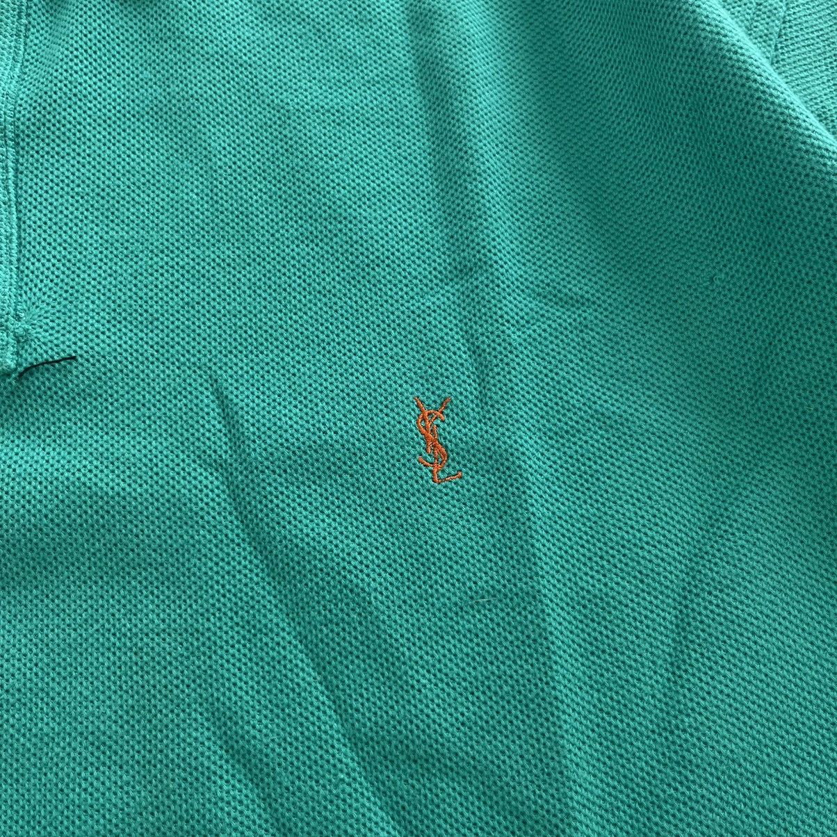 Yves Saint Laurent Vintage 90s Yves Saint Laurent Green Polo Shirt Size US L / EU 52-54 / 3 - 3 Thumbnail