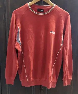 Fila VINTAGE Fila Crewneck Sweatshirt Red Small Logo Embroidered Size US M / EU 48-50 / 2 - 2 Thumbnail