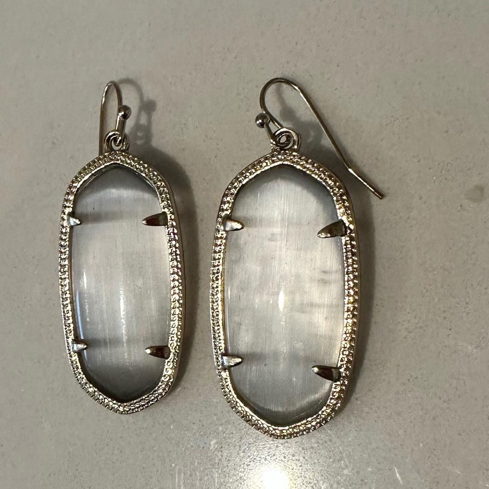 Designer Kendra Scott Elle Slate Cat’s Eye Drop Earrings Gold Frame Size ONE SIZE - 6 Thumbnail