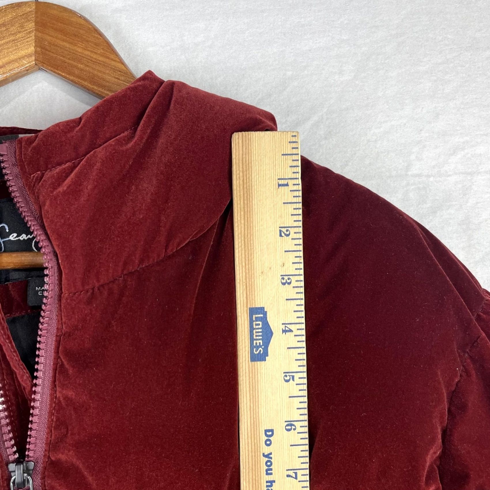 Sean John Sean John Jacket Mens Large Burgundy Hooded Velvet Velour Puffer Zip Up Quilted Size US L / EU 52-54 / 3 - 3 Thumbnail