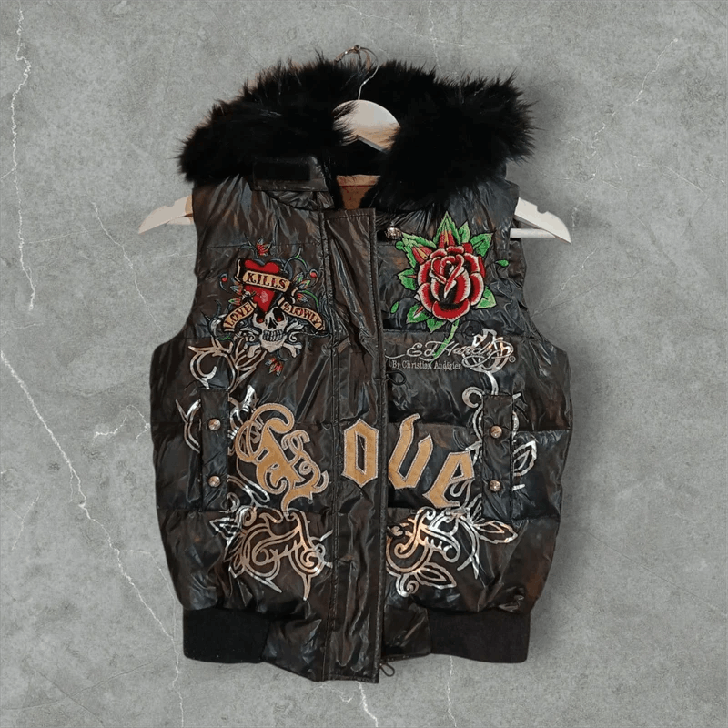 Ed Hardy Vintage 2000s Ed Hardy Snow Puffer Vest Down Jacket Size S / US 4 / IT 40 - 1 Thumbnail