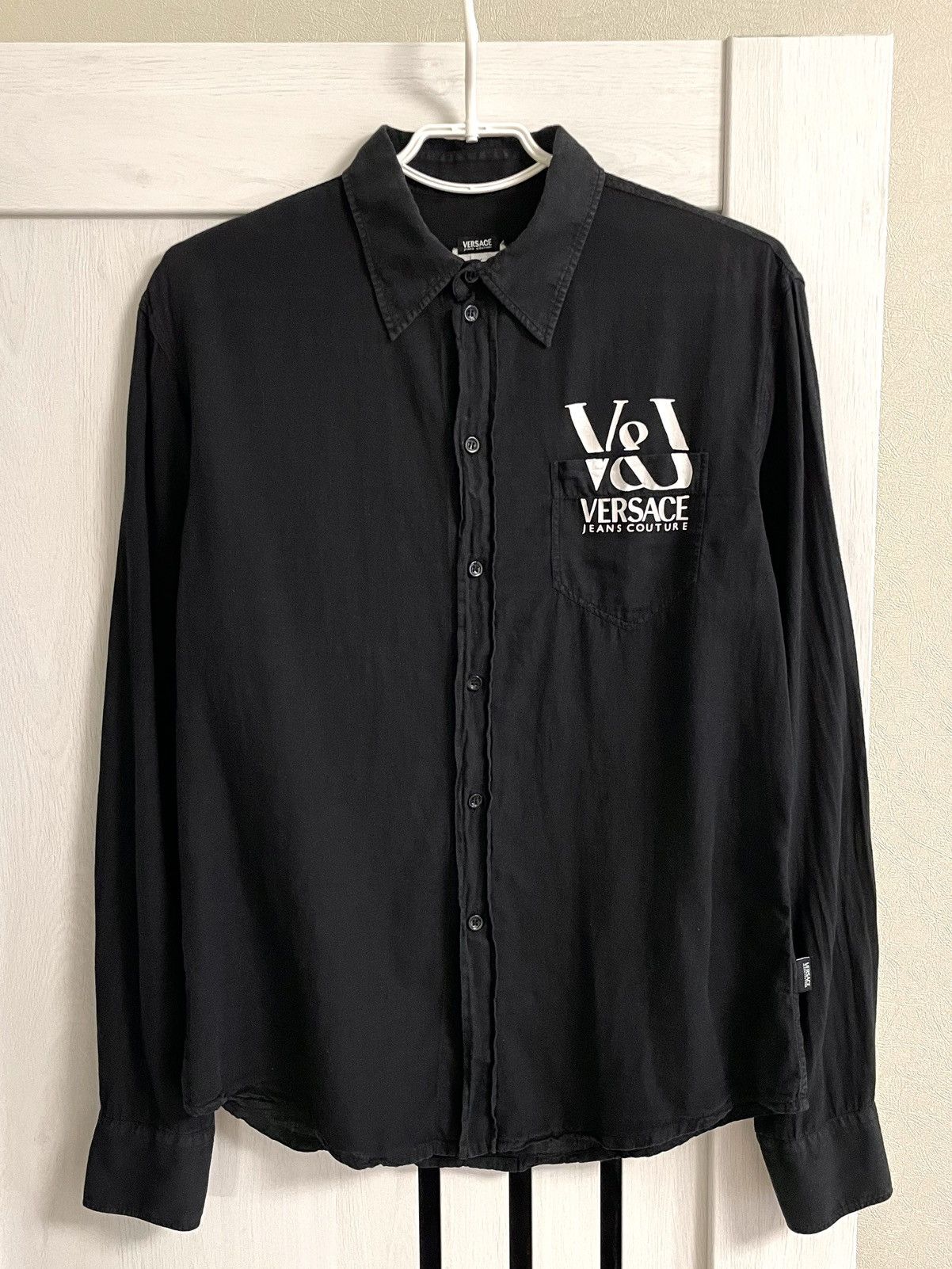Versace Jeans Couture Vintage Versace Jeans Couture Big Logo Pocket Linen Shirt Size US M / EU 48-50 / 2 - 7 Thumbnail