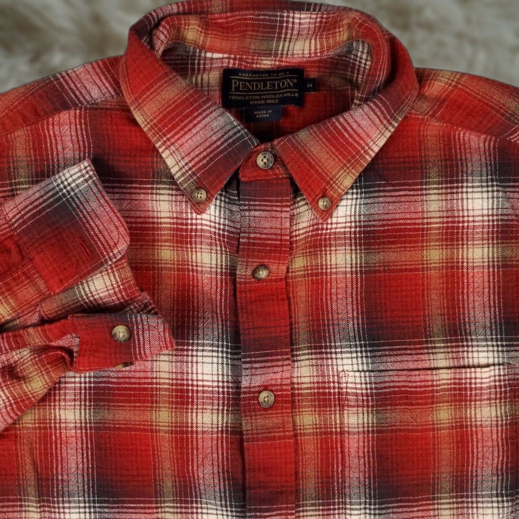 Pendleton Pendleton Red Plaid Flannel Shirt Mens Medium Long Sleeve Button-Up Casual Size US M / EU 48-50 / 2 - 1 Thumbnail