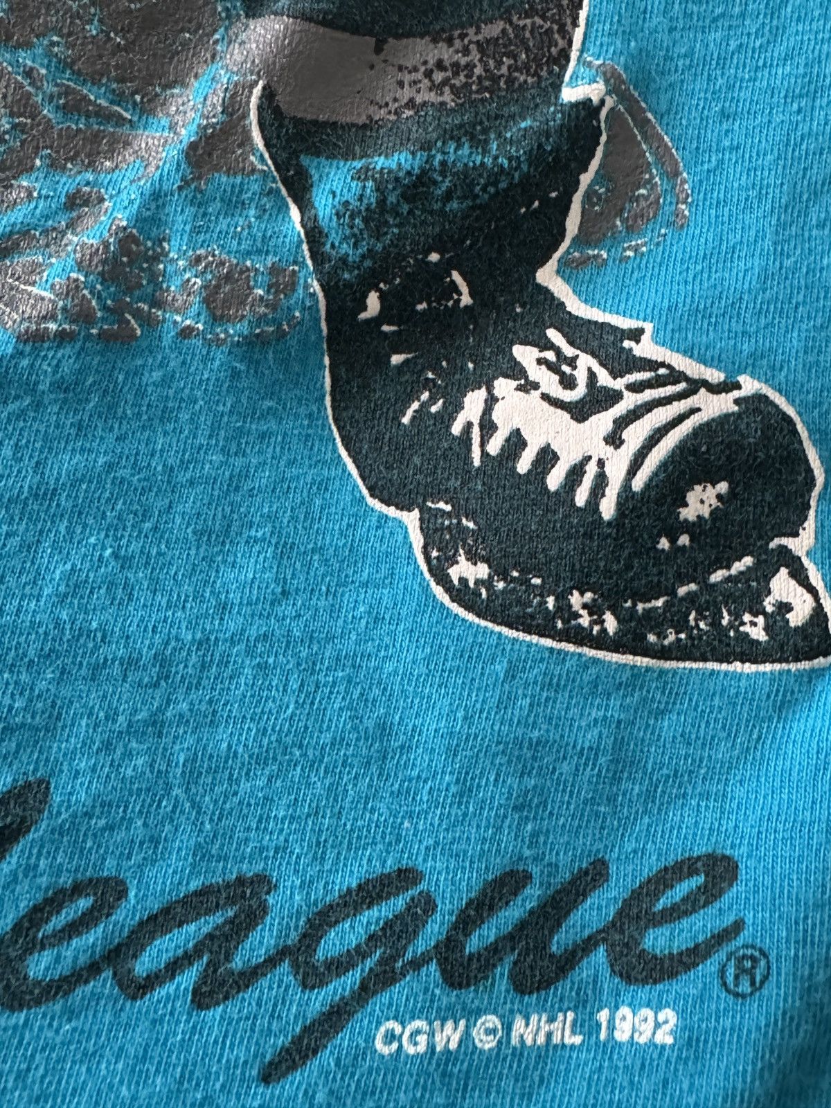 Vintage Vintage 90s San Jose Sharks AOP T-Shirt 1992 NHL Graphic Size US L / EU 52-54 / 3 - 4 Thumbnail