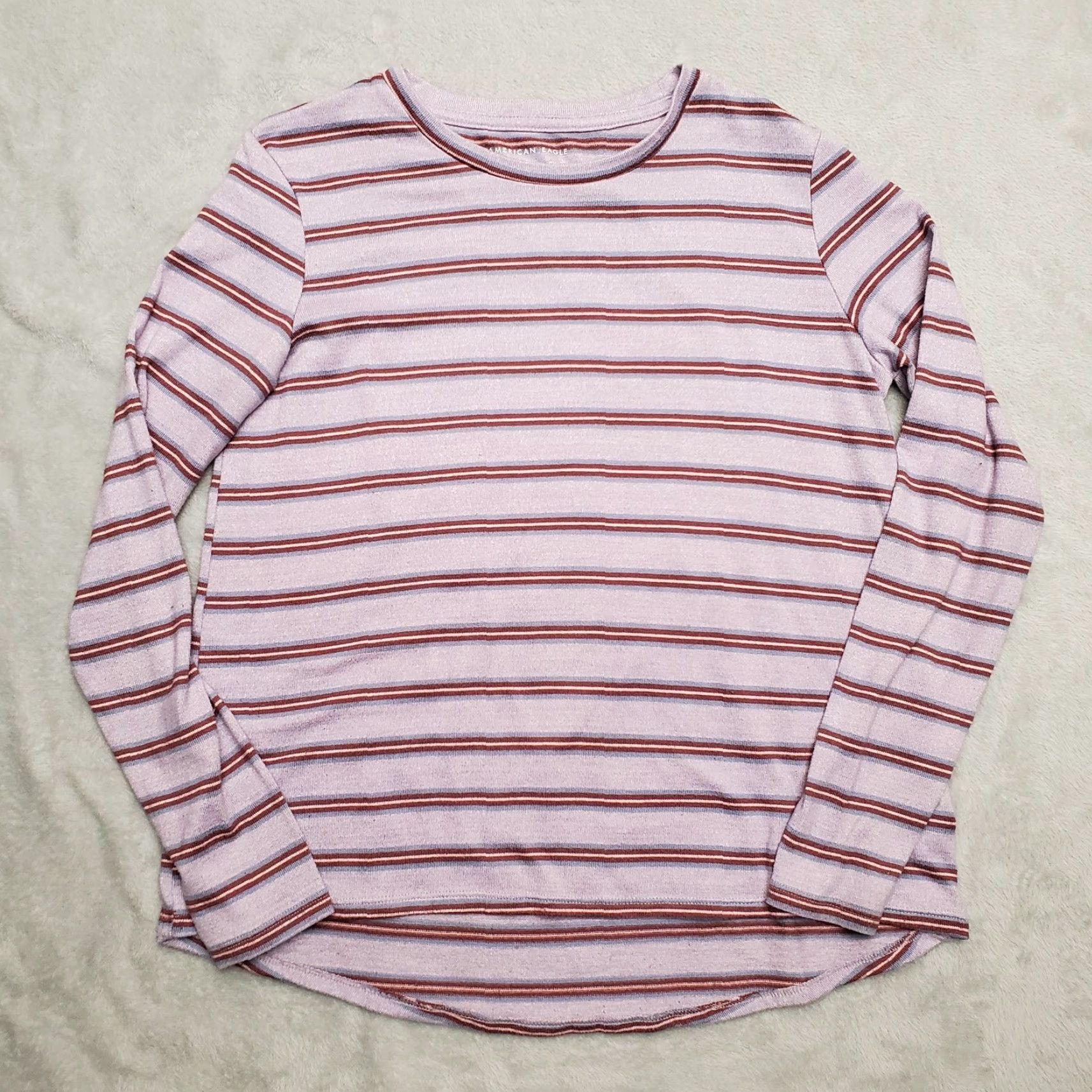 Lands' End Lands' End Sweater Womens Small Lavender Polyester Stretch Knit Pullover Casual Size S / US 4 / IT 40 - 2 Thumbnail