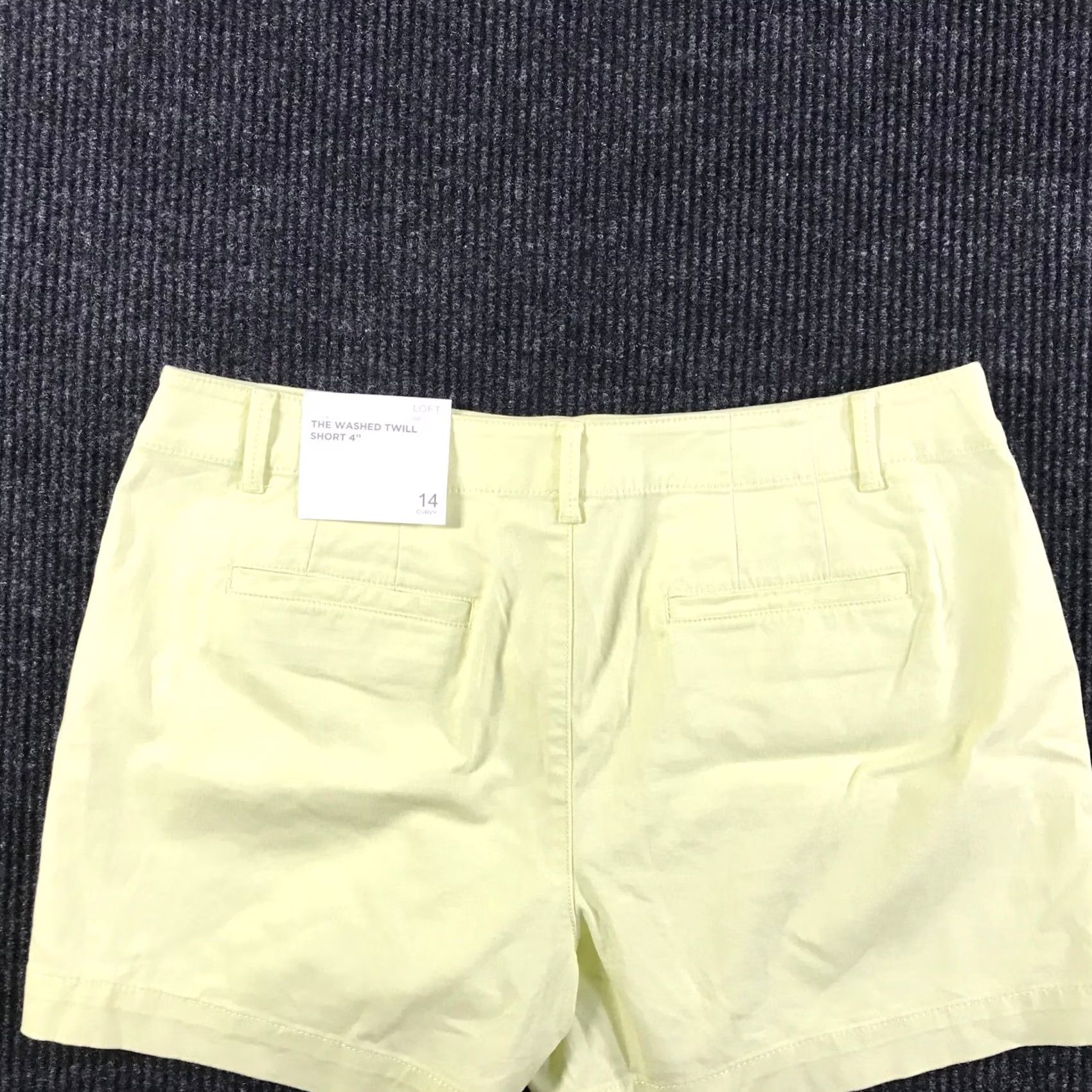 Loft VINTAGE Loft Washed Twill Short 4 Inch Curvy Fit Pale Yellow Womens Size 14 NWT Size 36" / US 14 / IT 50 - 5 Thumbnail