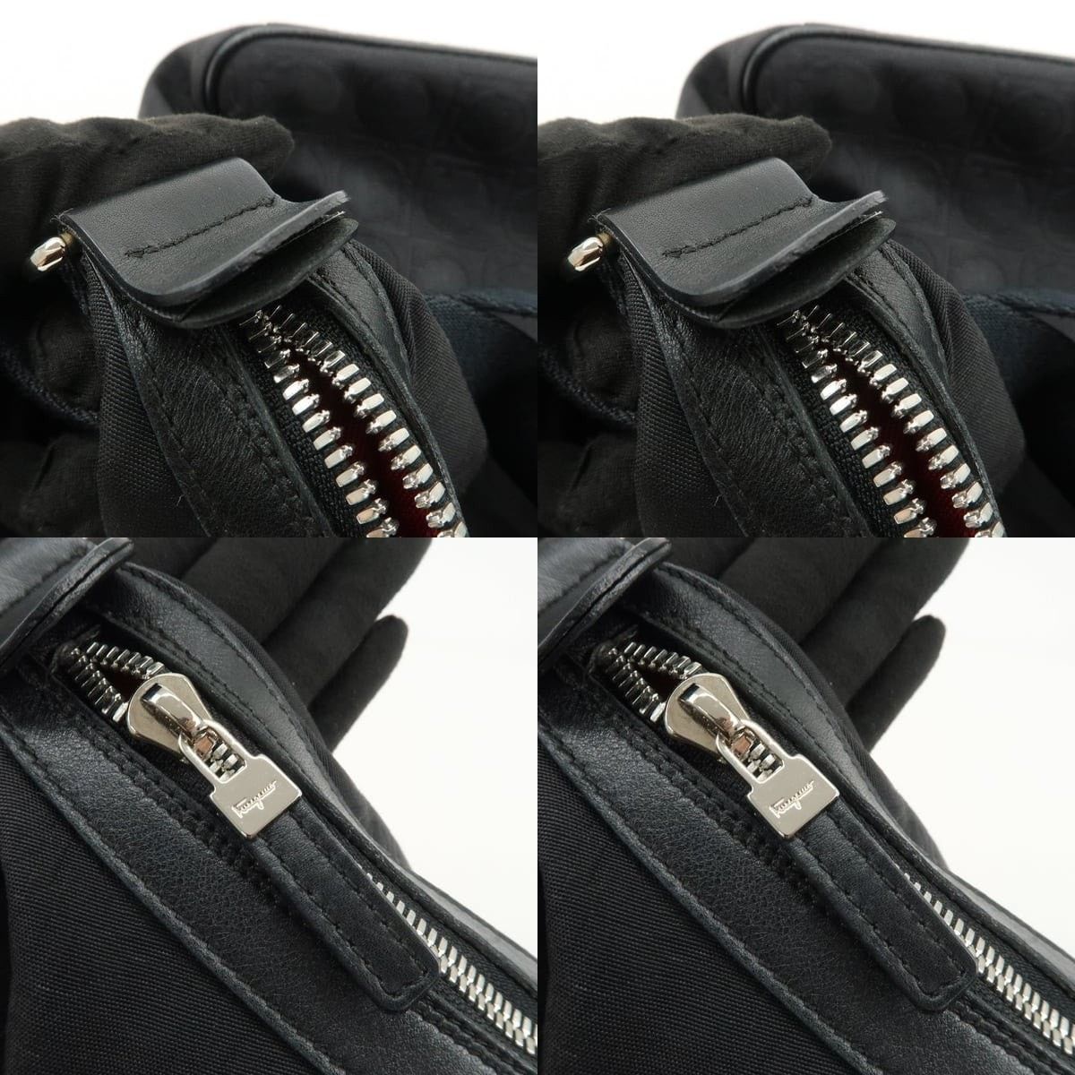 Salvatore Ferragamo Ferragamo Gancini Nylon Shoulder Bag Black Size ONE SIZE - 6 Thumbnail