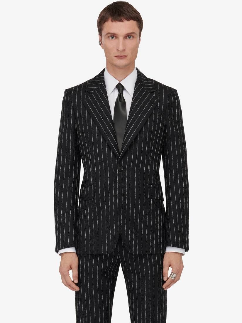 Alexander McQueen o1w1db10725 Neat Shoulder Single-Breasted Jacket in Black Size US XL / EU 56 / 4 - 5 Thumbnail