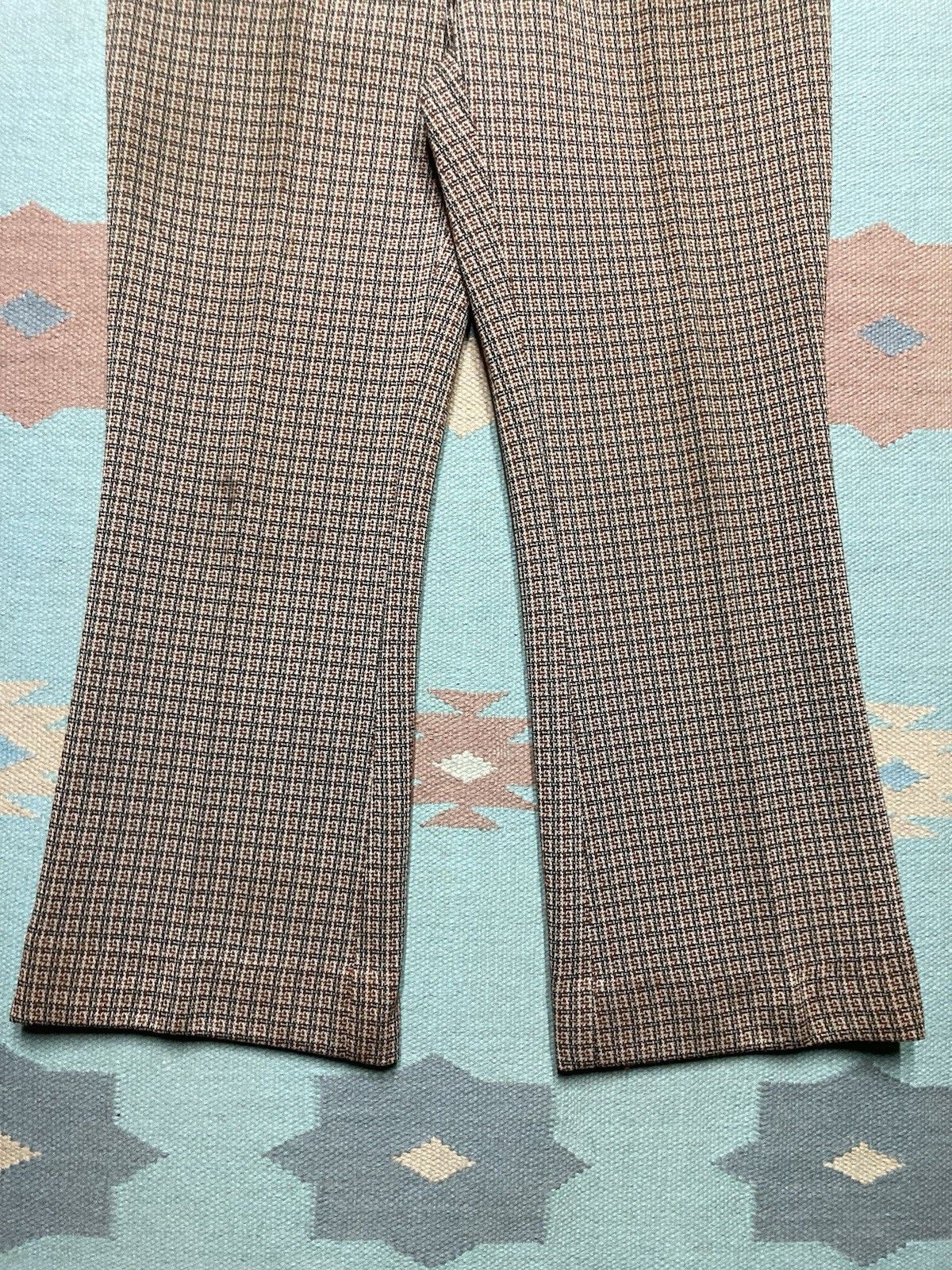 Vintage 70s polyester flare pants kmart double knit hippie mod 32x28 Size US 32 / EU 48 - 2 Thumbnail