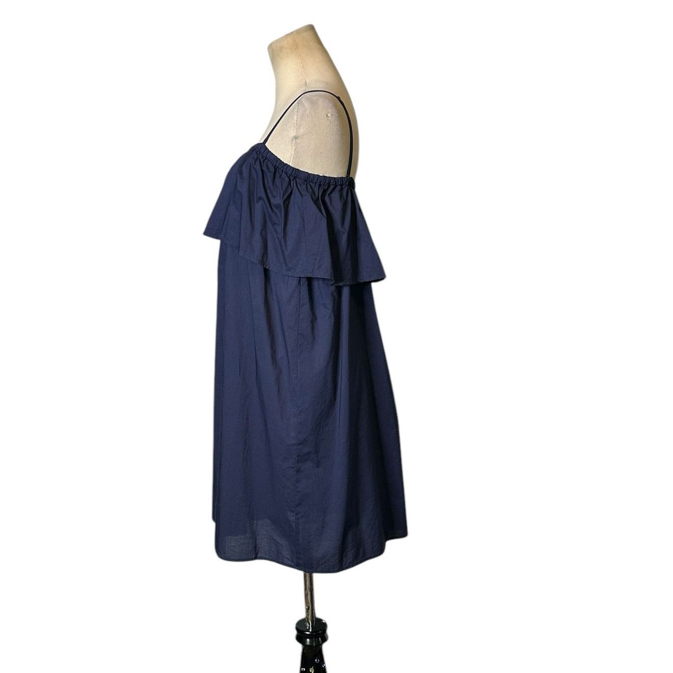 Uniqlo Uniqlo navy blue ruffled neck mini dress size Small Size S / US 4 / IT 40 - 9 Thumbnail