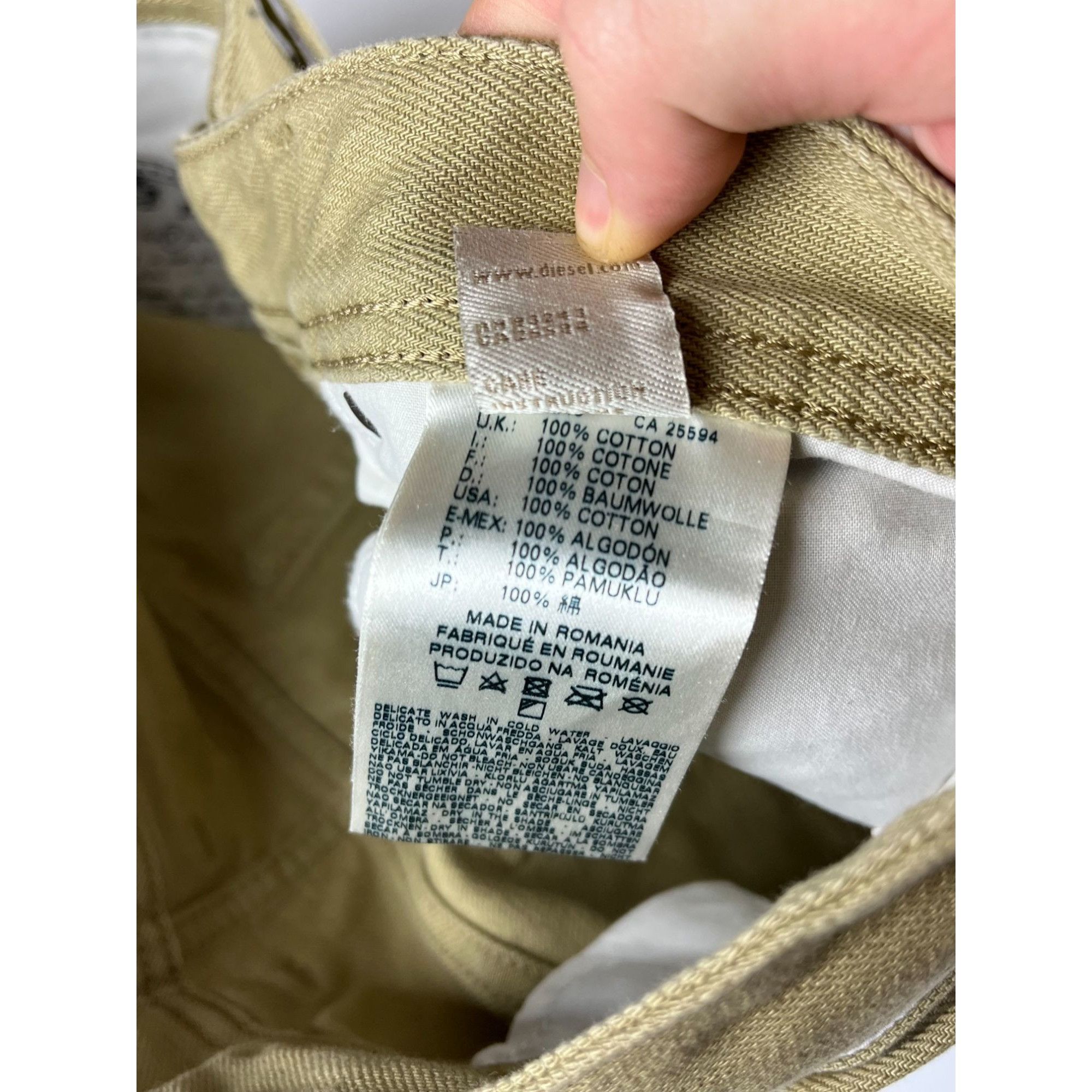 Diesel × Vintage Diesel Mens Semado Beige Cotton Straight Fit Jeans Size US 34 / EU 50 - 4 Thumbnail