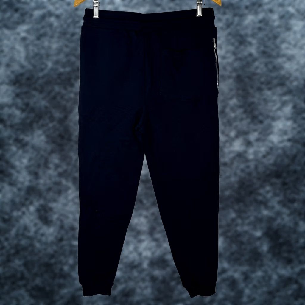 Vintage Blue Ice Mens Jogger Sweatpants Navy Fleece Pockets Zippered Drawstring Elastic Waist Regular Size S NWT Size US 29 - 1 Thumbnail