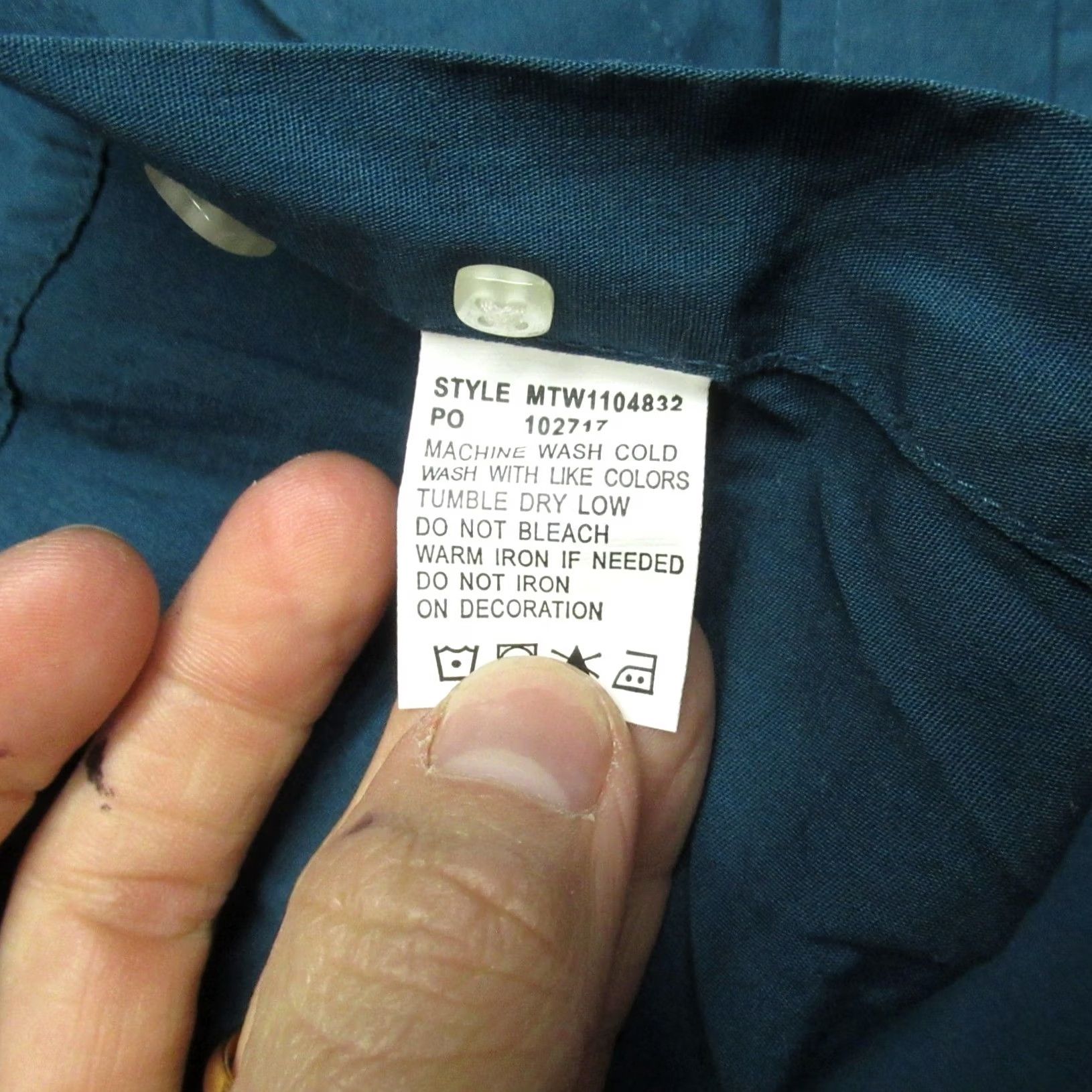 Vintage Cinch Shirt Mens XL Blue Solid Western Button Flip Cuff Geometric Trim Cowboy Size US XL / EU 56 / 4 - 6 Thumbnail