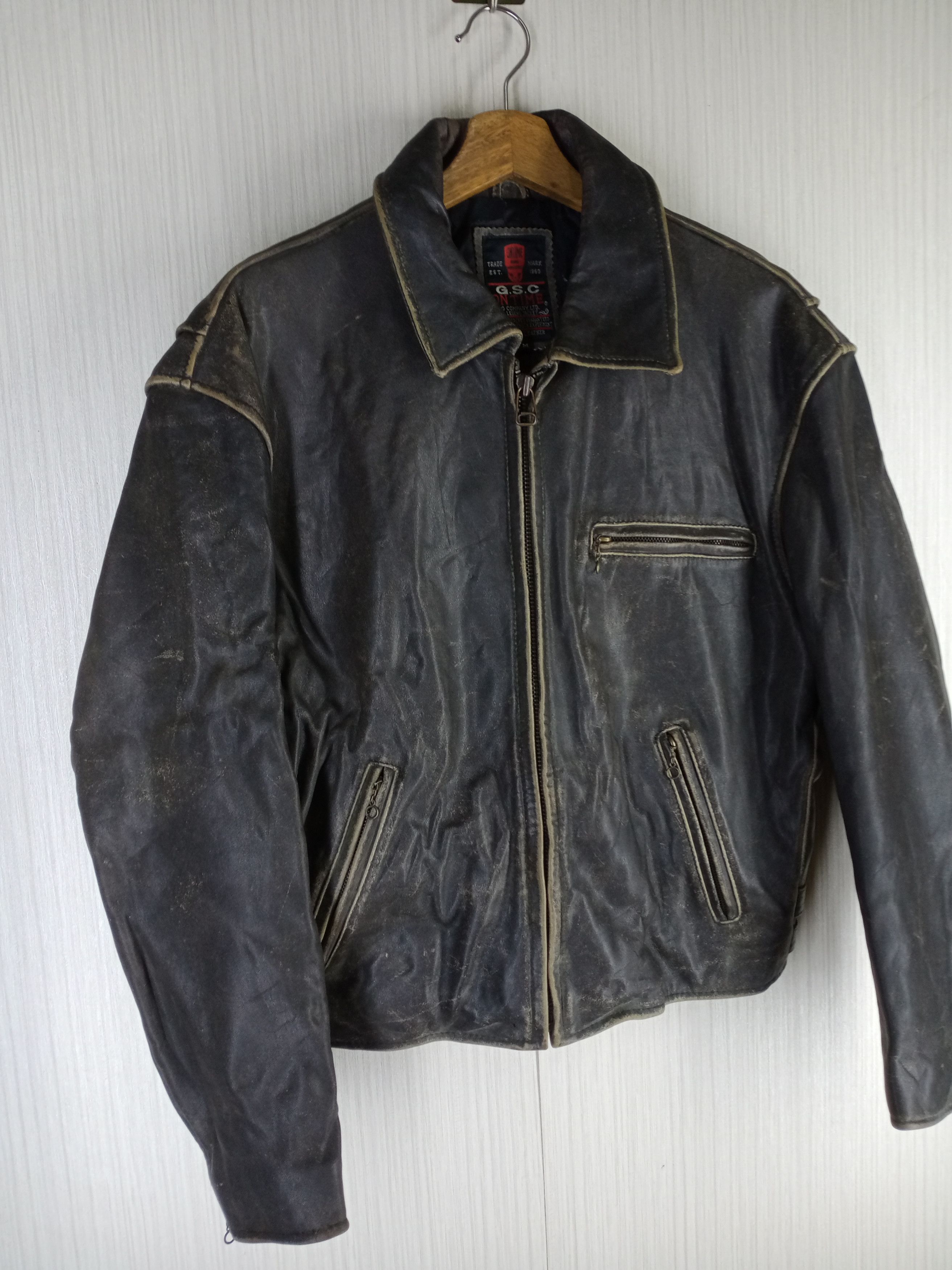 Genuine Leather Vintage G.S.C Ontime Road Masters Genuine Leather Jacket Size US M / EU 48-50 / 2 - 2 Thumbnail