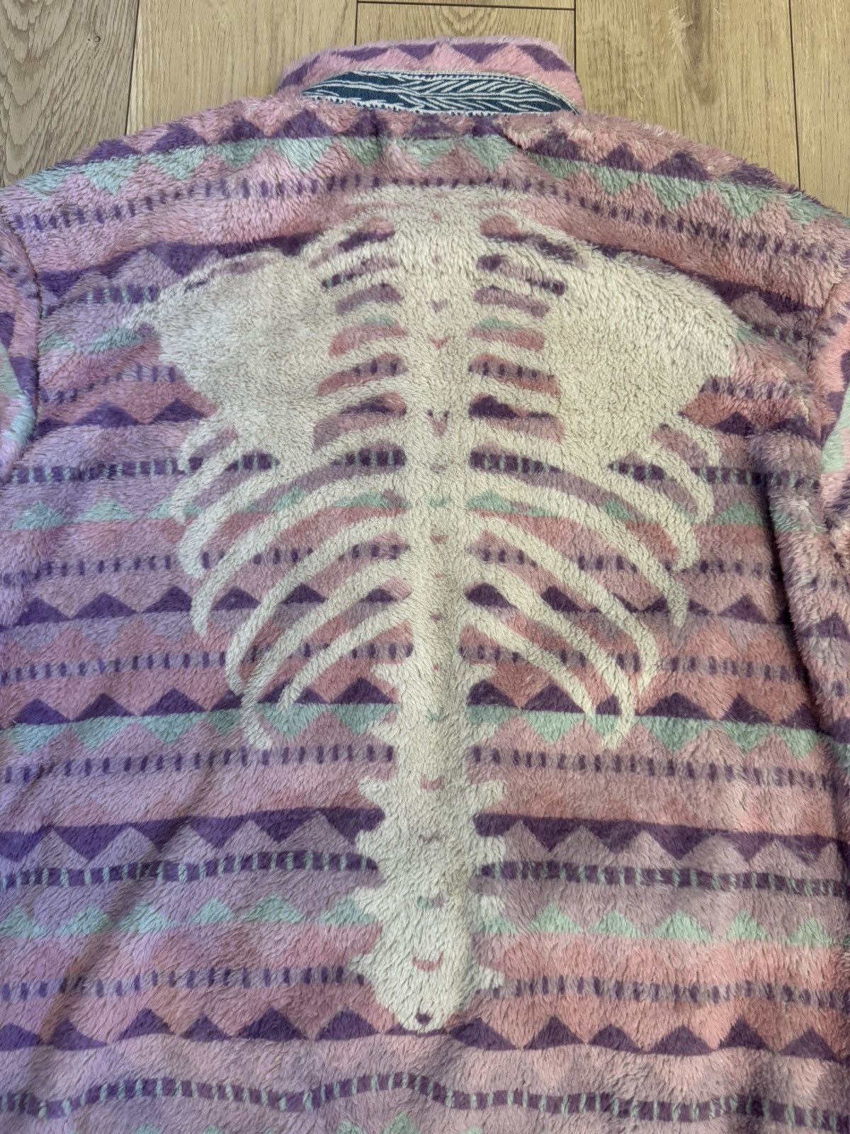 Kapital Kapital Ashland Pink Stripe and Bone Fleece Jacket Size US M / EU 48-50 / 2 - 3 Thumbnail