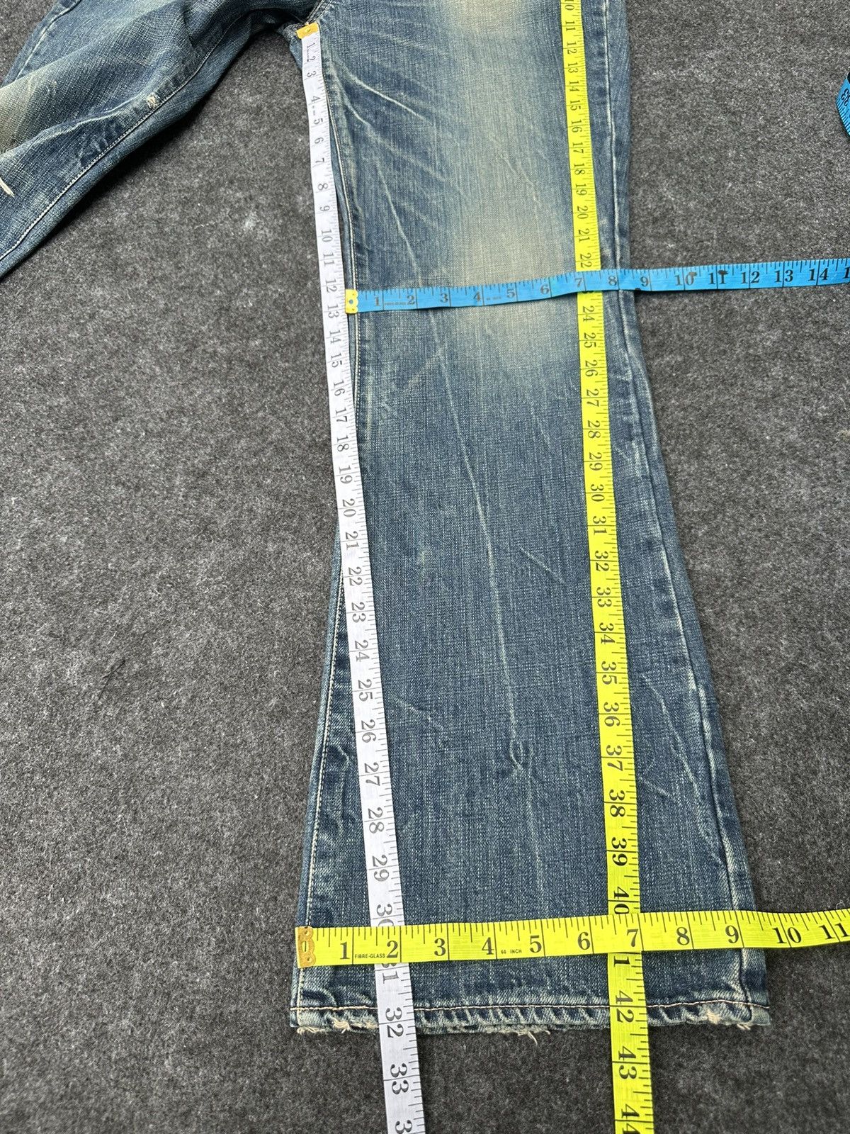 Warehouse 🔥 Vintage Spell Bound Japan Flare Distressed Denim D26 Size US 34 / EU 50 - 9 Thumbnail