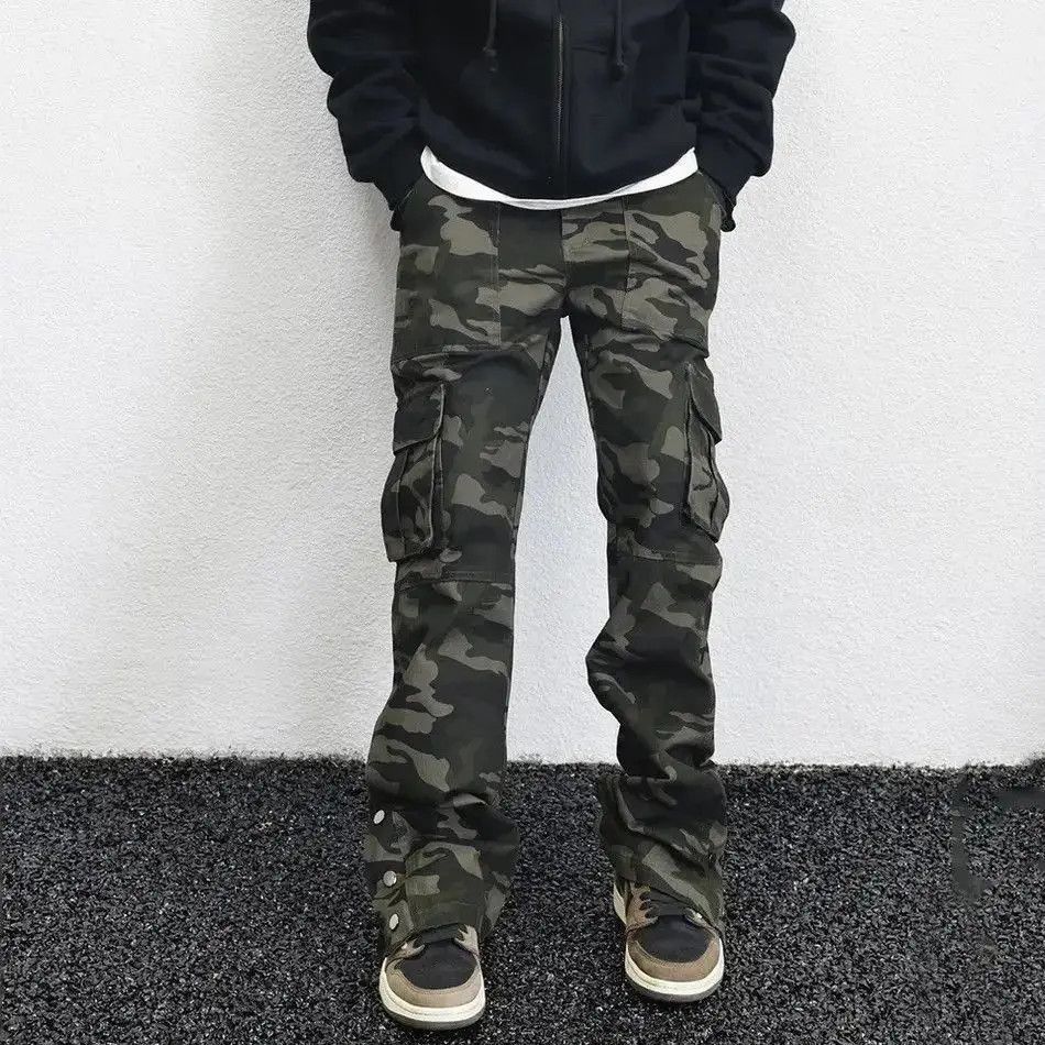 Japanese Brand Cargo camouflage trousers casual baggy pockets wide leg Size US 32 / EU 48 - 4 Thumbnail