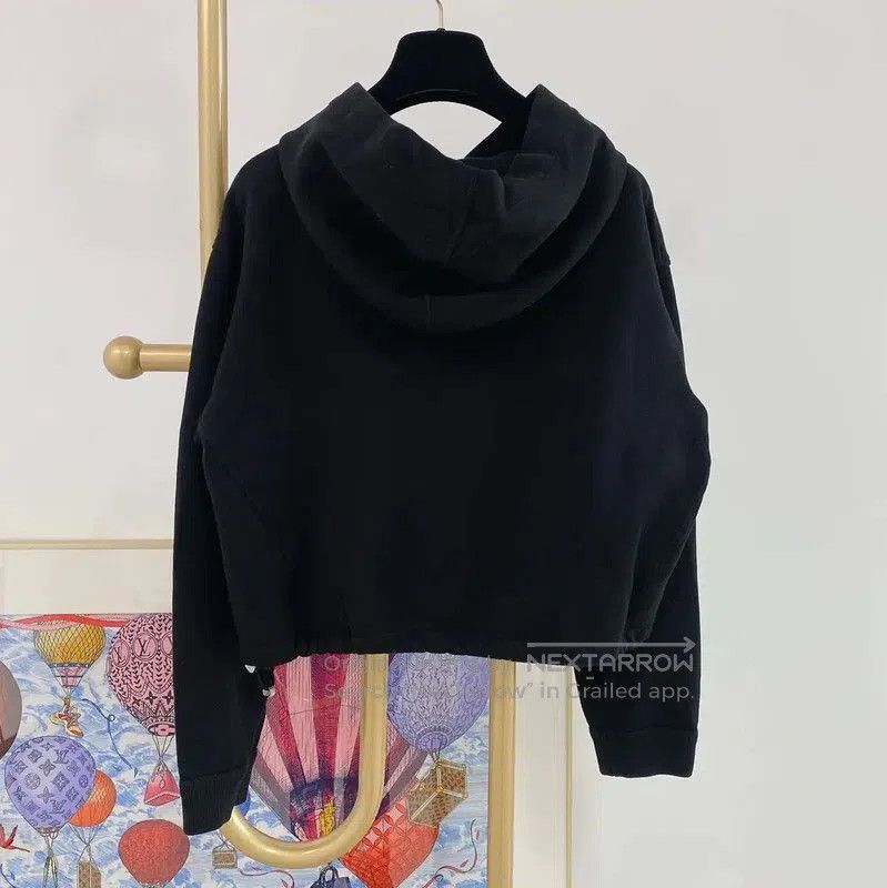 Louis Vuitton Louis Vuitton Black Cotton Logo Hoodie for Women . Size XS / US 0-2 / IT 36-38 - 2 Thumbnail