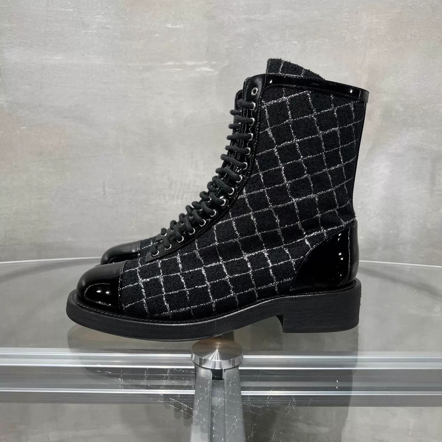 Chanel Chanel Black Checked Boots 36 Size US 5.5 / IT 35.5 - 5 Thumbnail