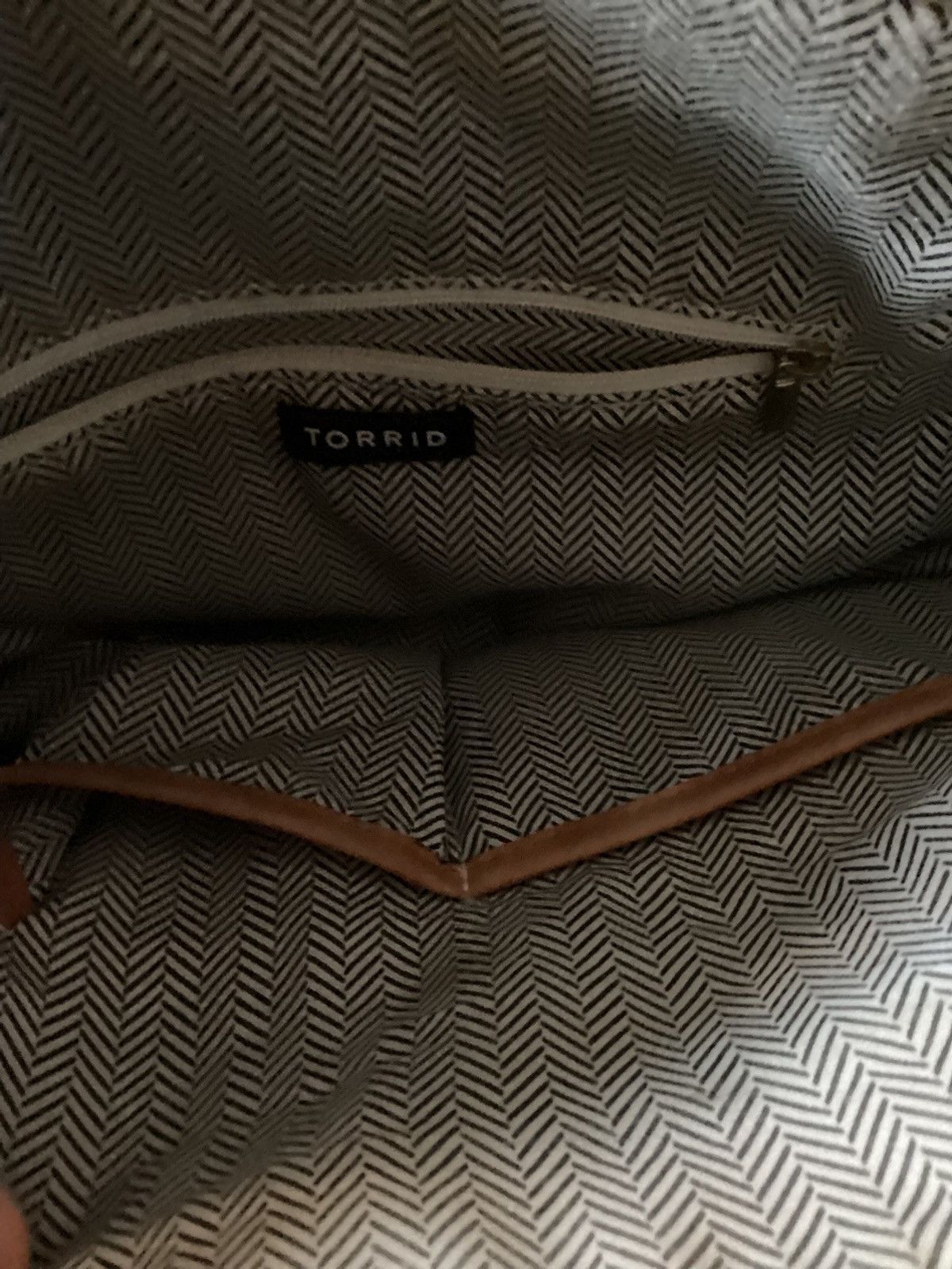 Torrid 727-Torrid Brown Satchel Handbag with Herringbone Lining Size ONE SIZE - 7 Thumbnail