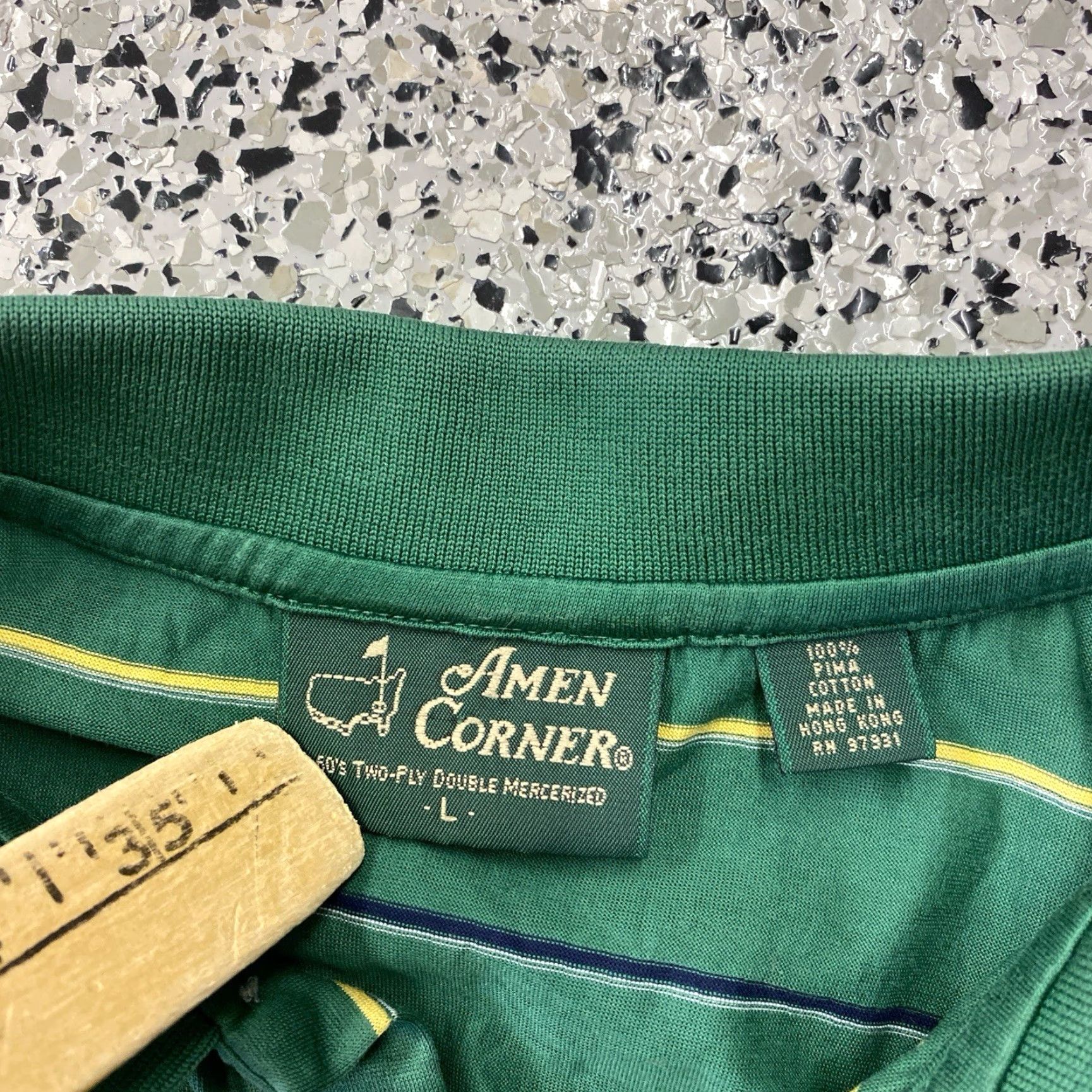 Vintage Vintage Masters Amen Corner Polo Golf Shirt Mens L Green Pima Cotton Classic Size US L / EU 52-54 / 3 - 2 Thumbnail