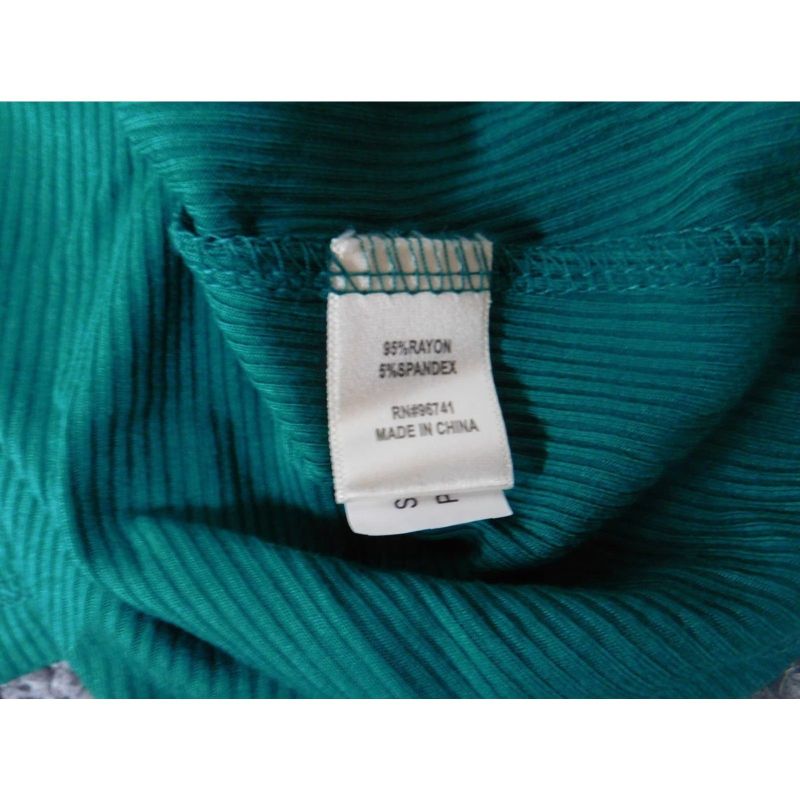 Vintage Self Esteem Blouse Shirt Womens XL Green Long Sleeve Round Neck Pullover Denim Rayon Button Casual Regular Open Vintage No Size XL / US 12-14 / IT 48-50 - 7 Thumbnail