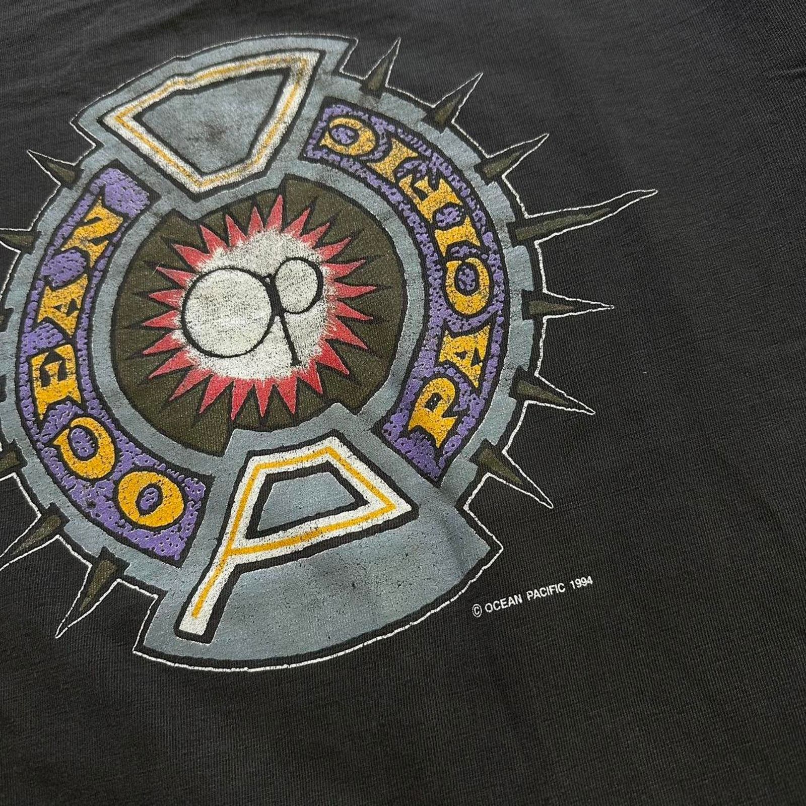 Ocean Pacific × Vintage Vintage 90s Ocean Pacific Black Surf Skate Graphic Tee Shirt Size US M / EU 48-50 / 2 - 4 Thumbnail