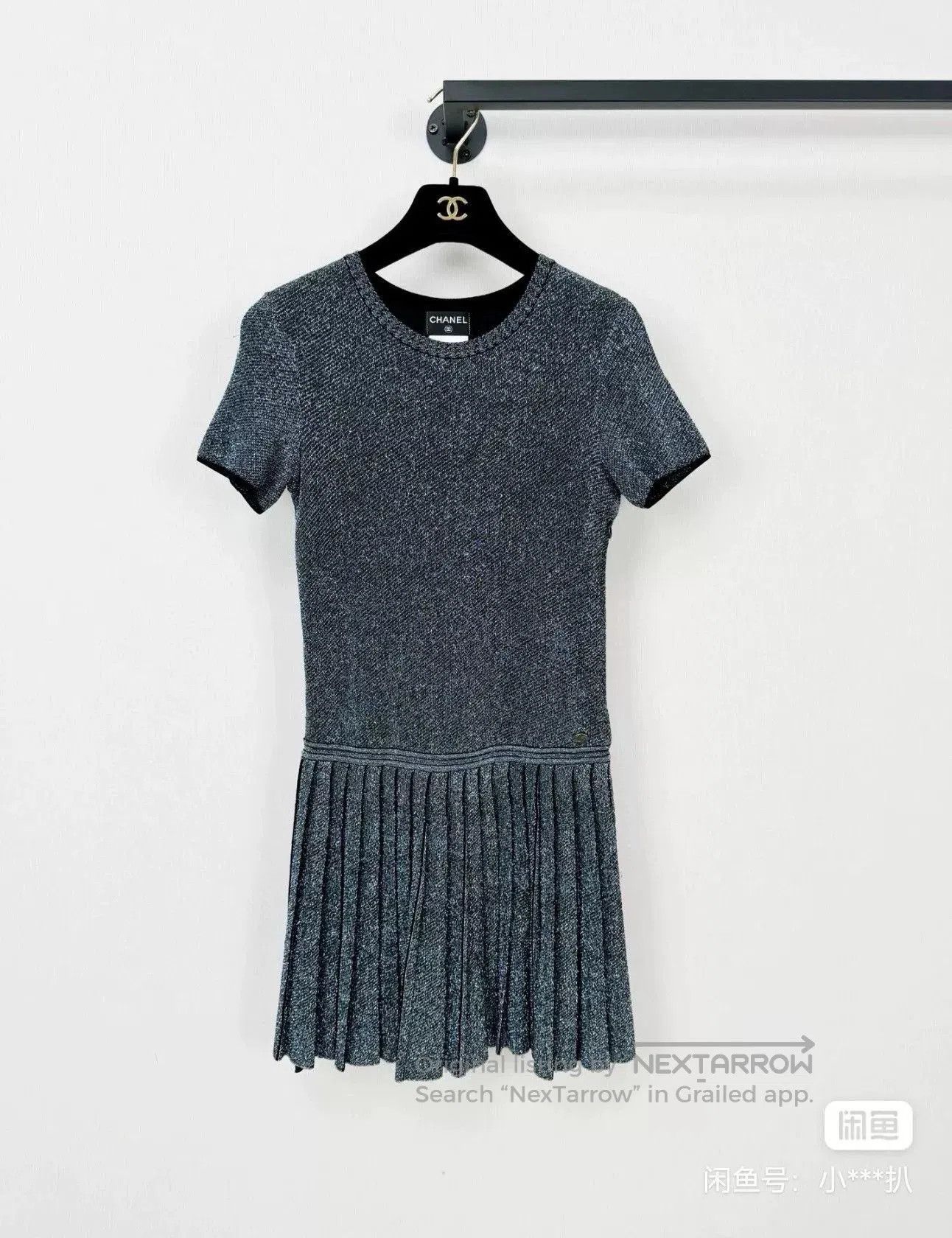 Chanel Chanel Black Pleated Short Dress. Size 33" - 1 Thumbnail