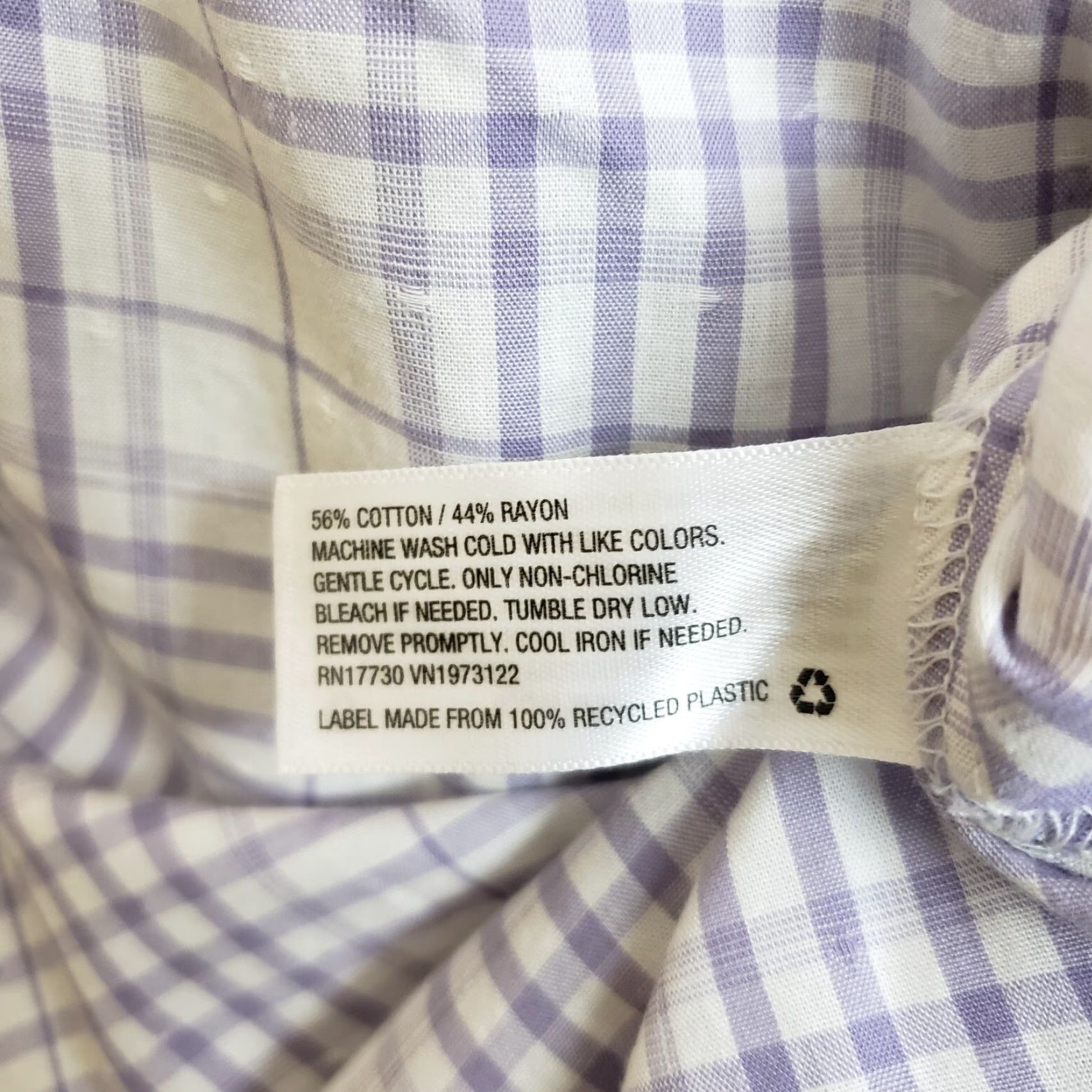Vintage Universal Thread Womens Top Blouse Long Sleeve Round Neck Purple White Plaid Cotton Blend L Large Size L / US 10 / IT 46 - 7 Thumbnail