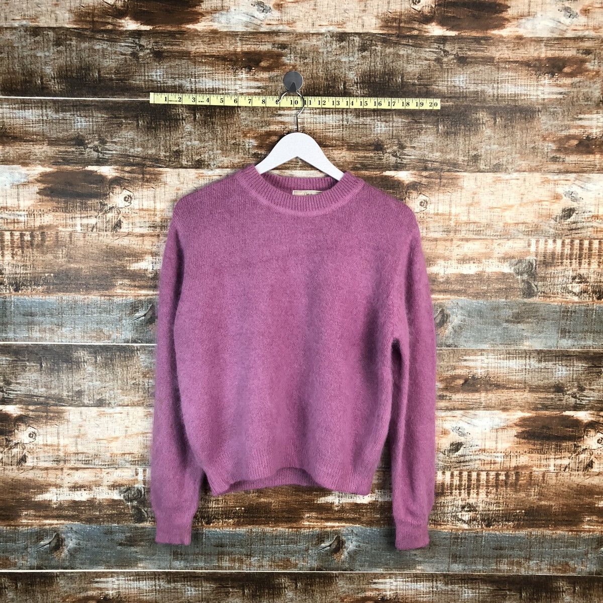 Homespun Knitwear × Japanese Brand Cheek Purple mohair fur vintage sweatshirt knitwear #A1326 Size M / US 6-8 / IT 42-44 - 1 Thumbnail