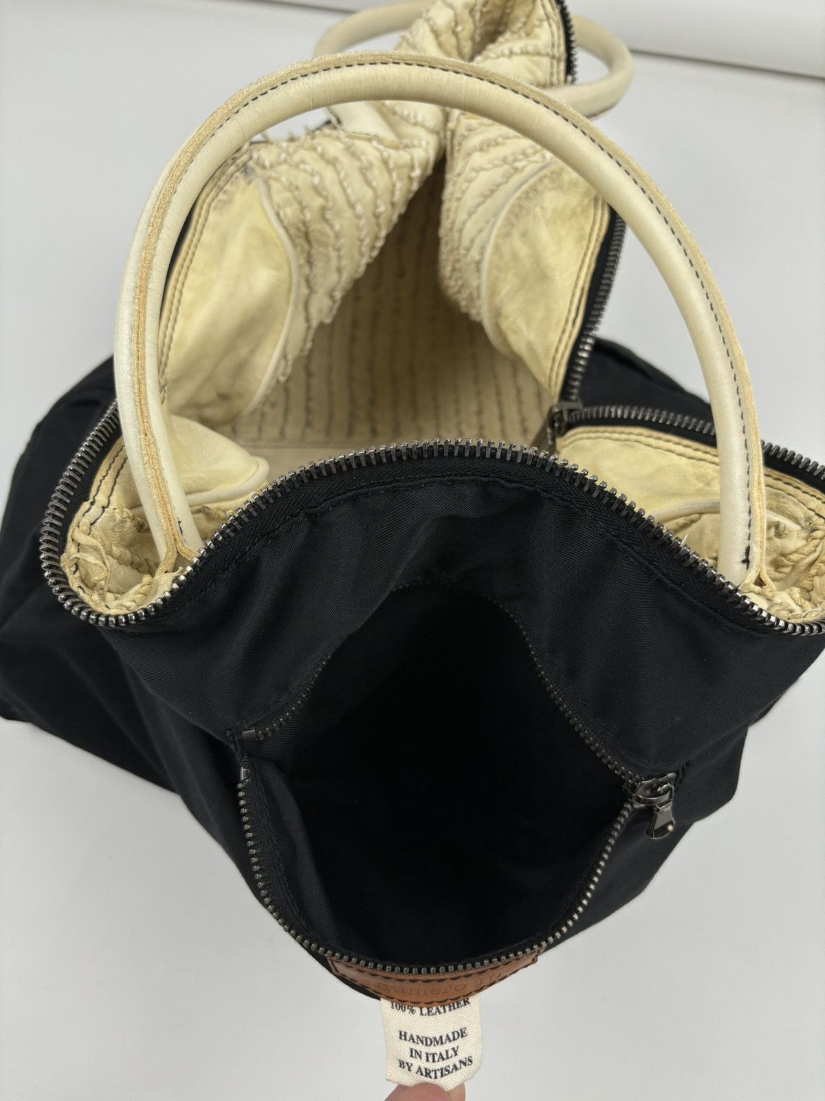 numero 10 Rare Archive Avan-Garde Italy Hand Made Leather Zip Shoulder Tote Side HandBag Size ONE SIZE - 11 Thumbnail
