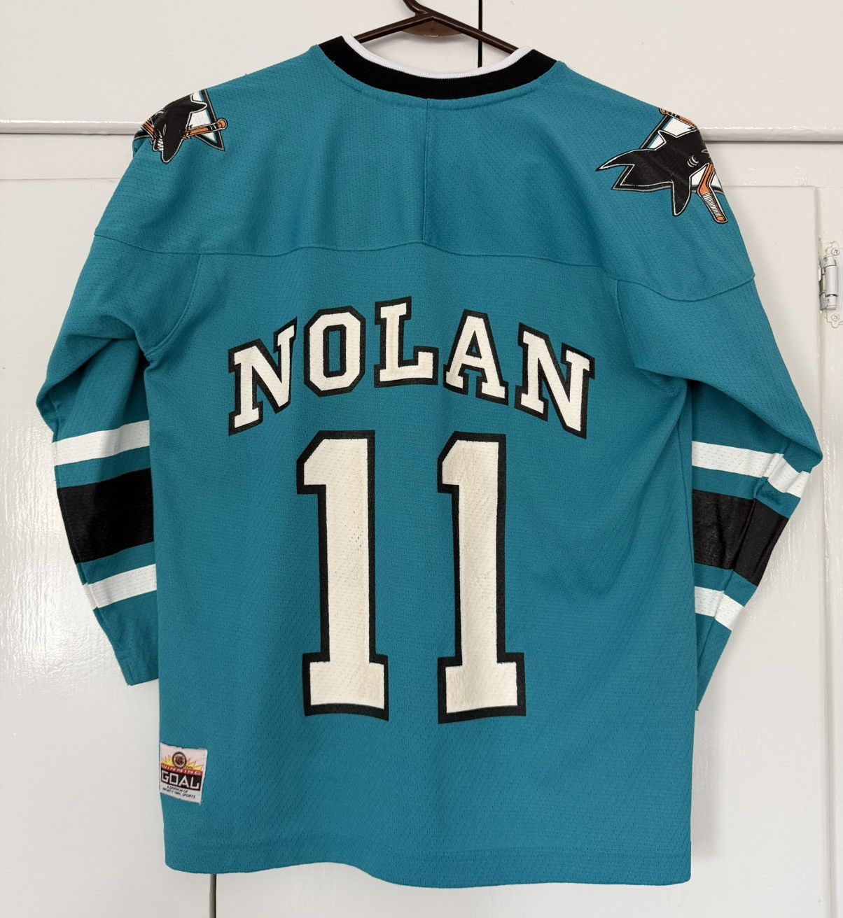 NHL SAN JOSE SHARKS WINNING GOAL JERSEY NOLAN NHL VINTAGE 90S Size US M / EU 48-50 / 2 - 2 Thumbnail