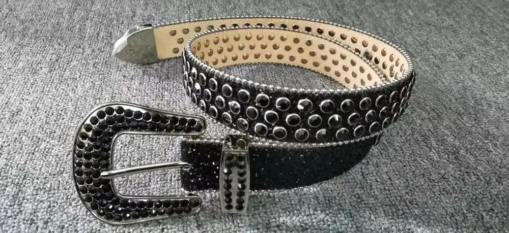 Japanese Brand Black Rhinestone Vintage Belt Size ONE SIZE - 9 Thumbnail