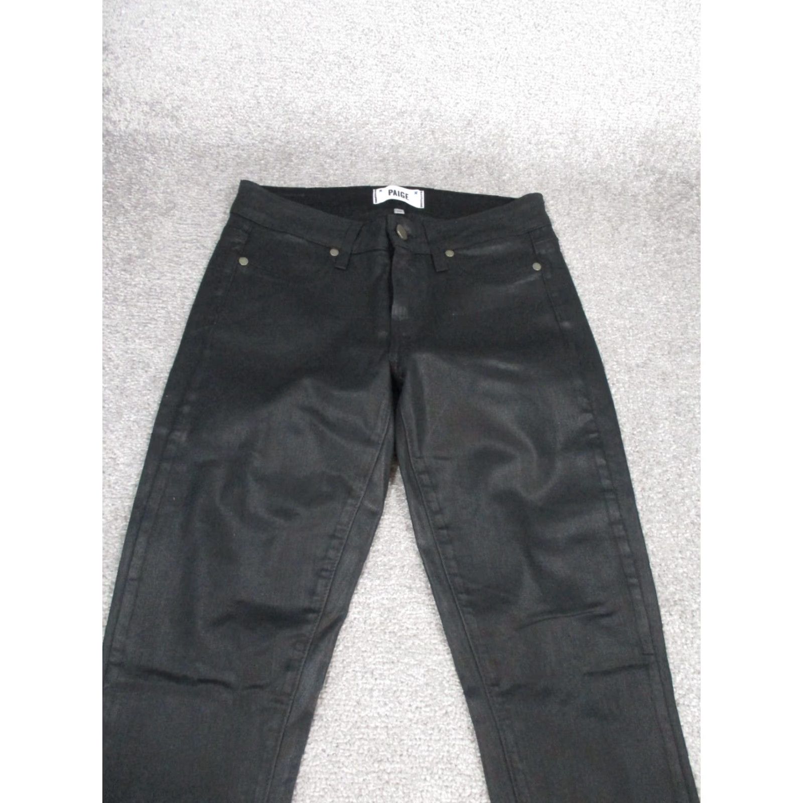 Paige VINTAGE Paige Women’s Skinny Jeans Ankle Black Coated Denim 26 Womens Size 26" / US 2 / IT 38 - 3 Thumbnail