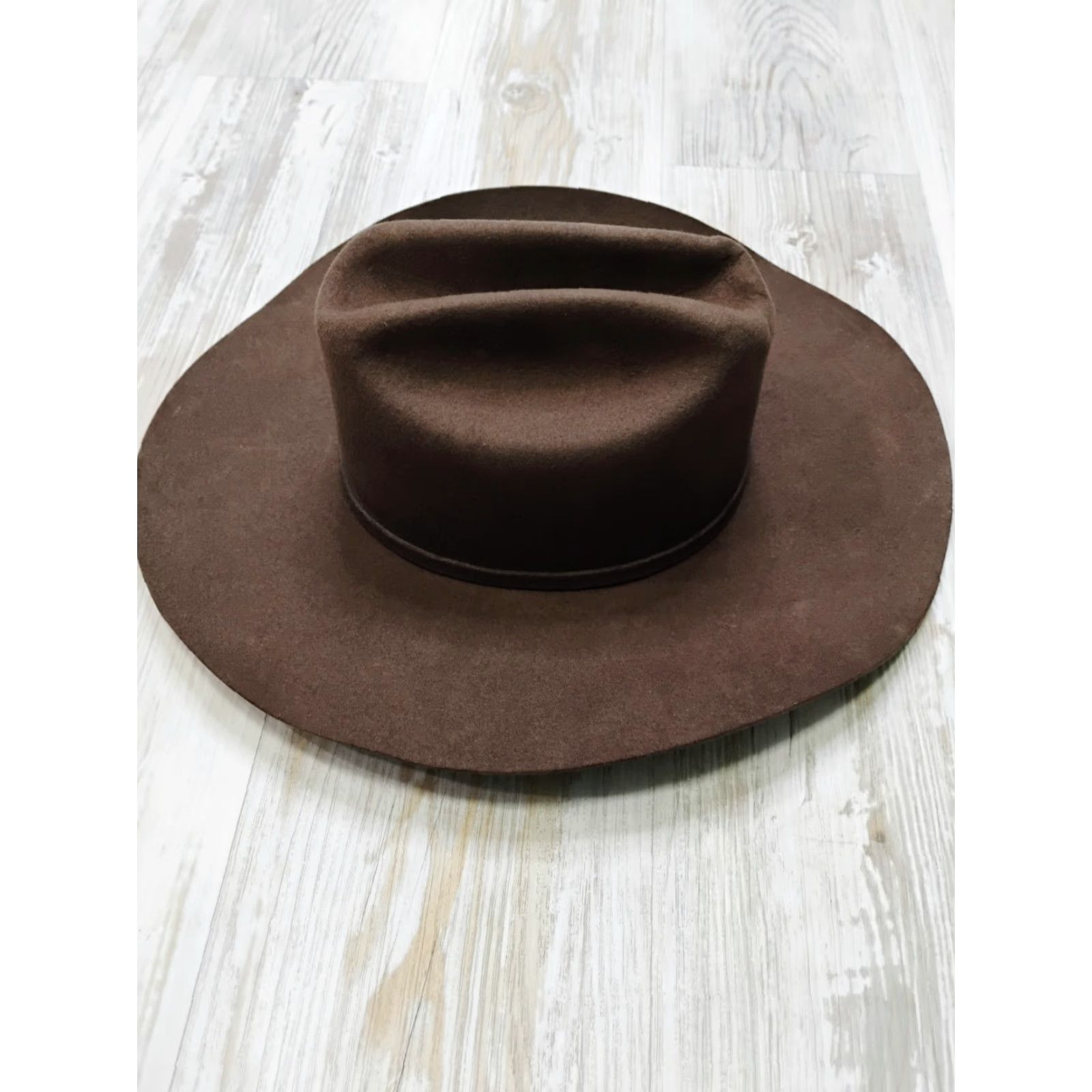 Ariat Cowboy Hat Wool 7 1/2 Brown Roper Mens Western Buckle  display picture 3