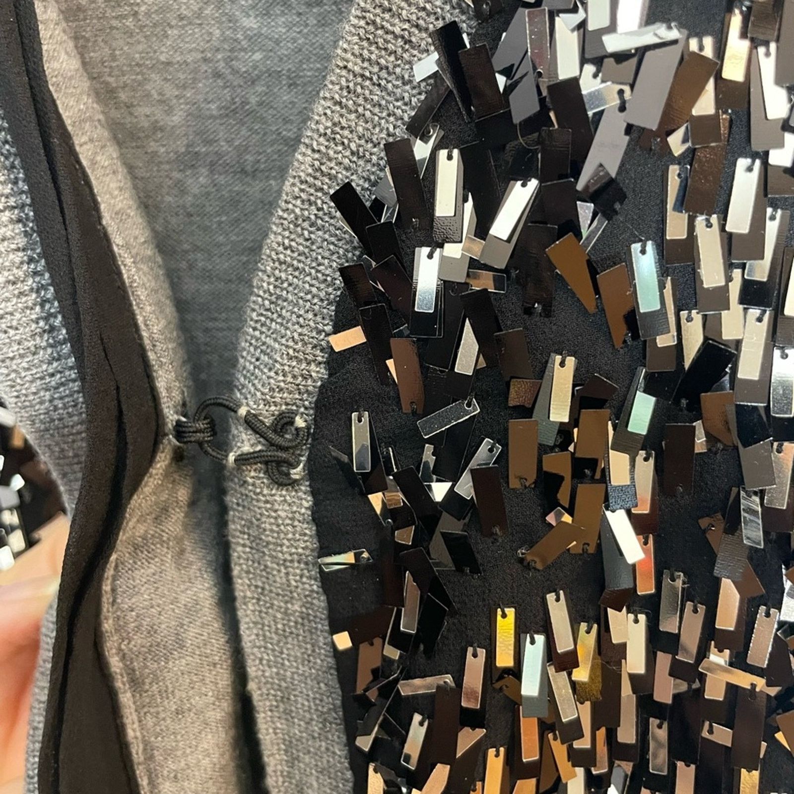Kate Spade Kate Spade Gray and Black Sequin Cardigan Size S / US 4 / IT 40 - 5 Thumbnail