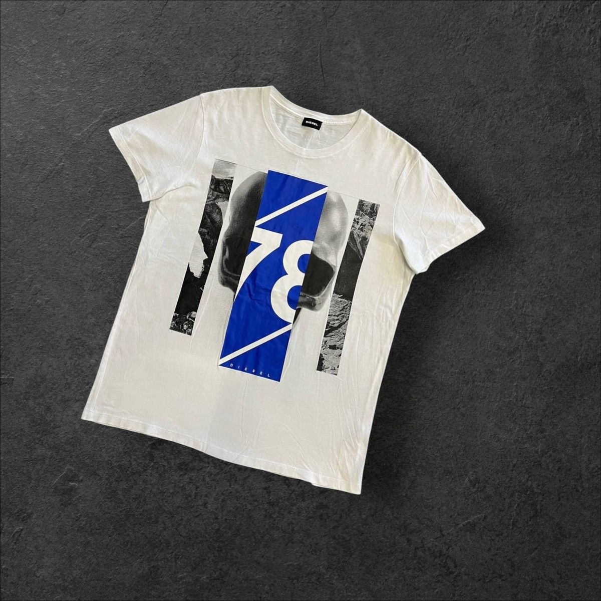 Diesel × Vintage Vintage Diesel Skull Geometric Cotton T shirt White Tee Size US XL / EU 56 / 4 - 2 Thumbnail