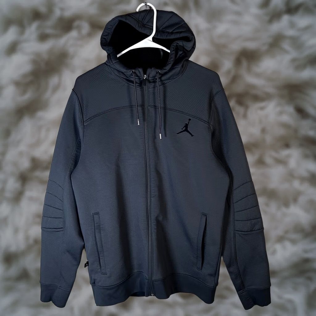 Jordan Brand Jordan Mens Hoodie Gray Full Zip Athletic Training Pockets Logo Zipper Size M Size US M / EU 48-50 / 2 - 1 Thumbnail