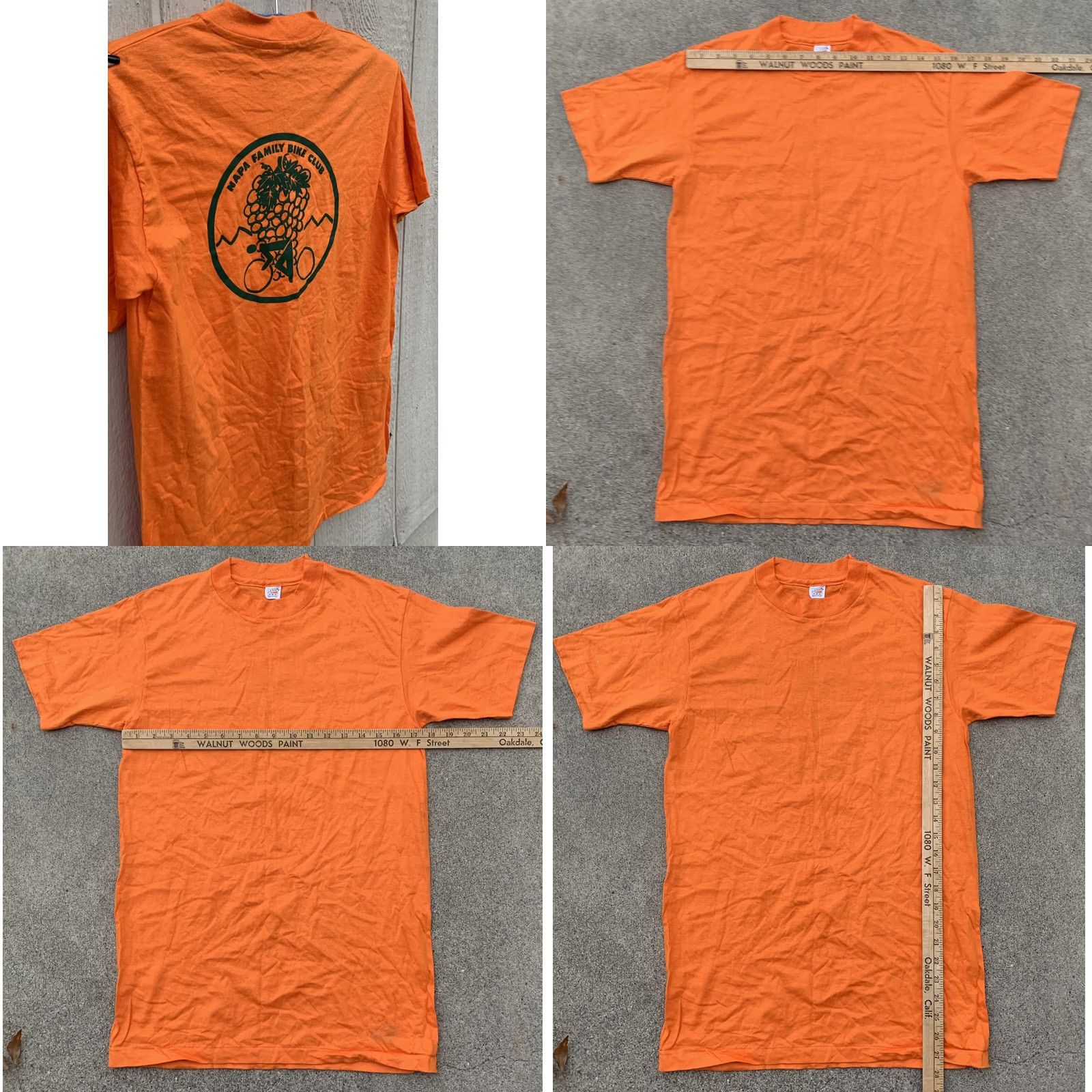 Hanes VINTAGE Hanes Shirt Napa Family Bike Club 1970s M single stitch Orange Mens Size US M / EU 48-50 / 2 - 8 Thumbnail