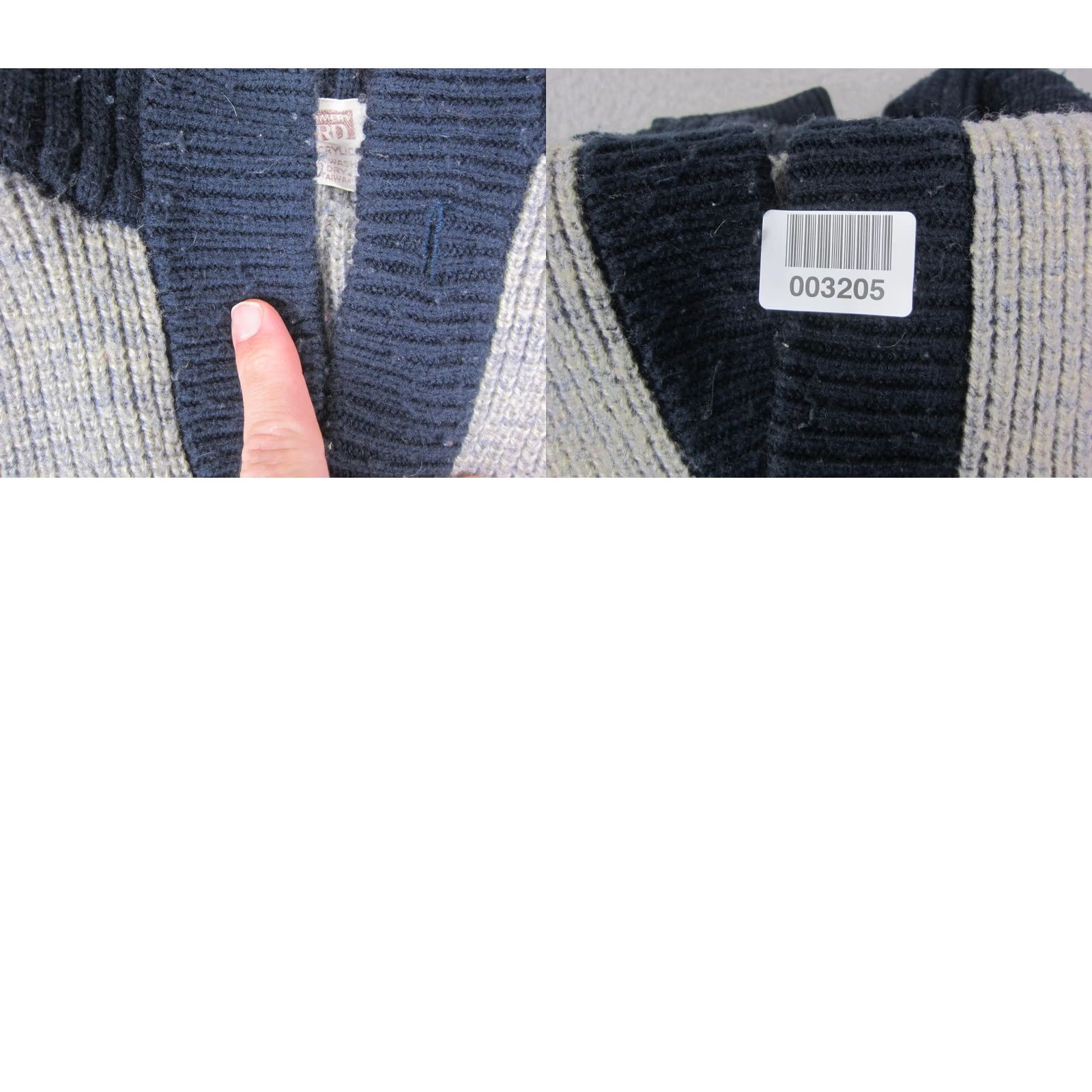 Vintage VINTAGE Montgomery Ward Cardigan Sweater Mens L Gray Blue 70s Button Collared Knit Long Sleeve Fall Winter Spring Regular Size Man Mens Clothing Size US L / EU 52-54 / 3 - 9 Thumbnail