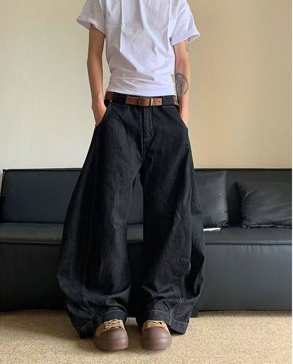 Japanese Brand American retro black street washed straight loose jeans Size US 32 / EU 48 - 1 Thumbnail
