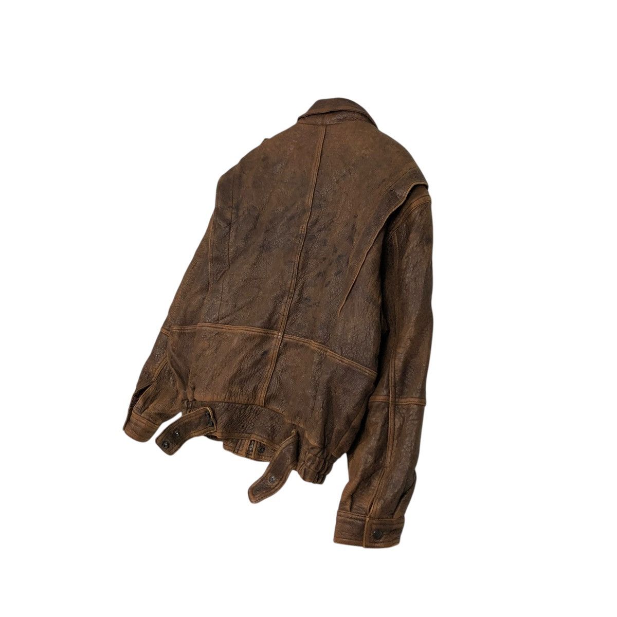 Vintage 🔥VINTAGE FLY LEATHER JACKET BIKER UNBRANDED ISSEY MIYAKE Size US L / EU 52-54 / 3 - 11 Thumbnail