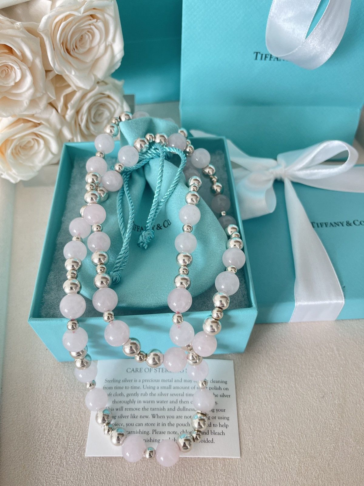 Tiffany & Co. Vintage Tiffany & Co. Pink Quartz Silver Beads Necklace 30” Size ONE SIZE - 3 Thumbnail