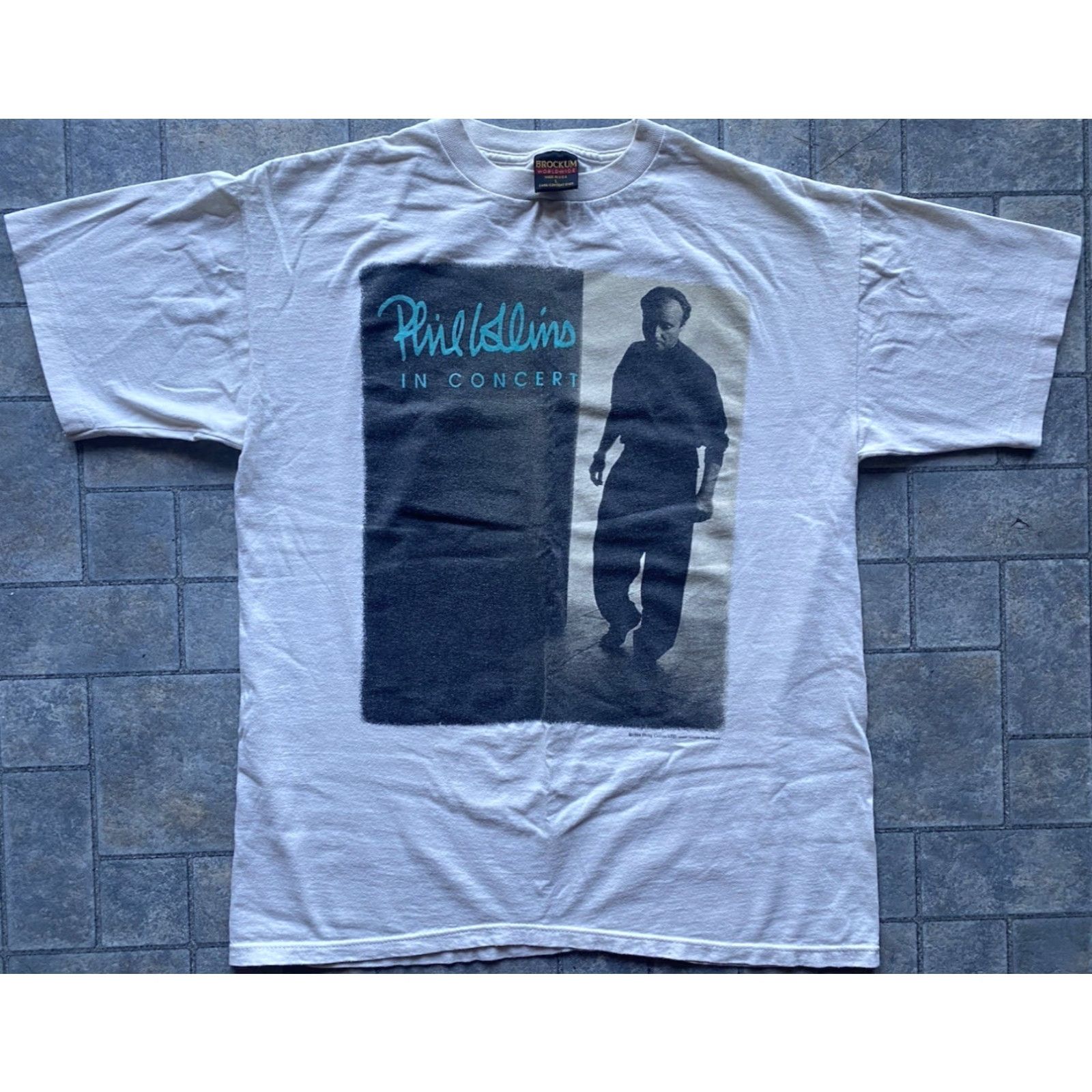 Both VINTAGE Brockum Phil Collins T Shirt 1994 World Tour White Cotton Mens L Short Sleeve Band Music 90s Shirts Men Size US L / EU 52-54 / 3 - 2 Thumbnail