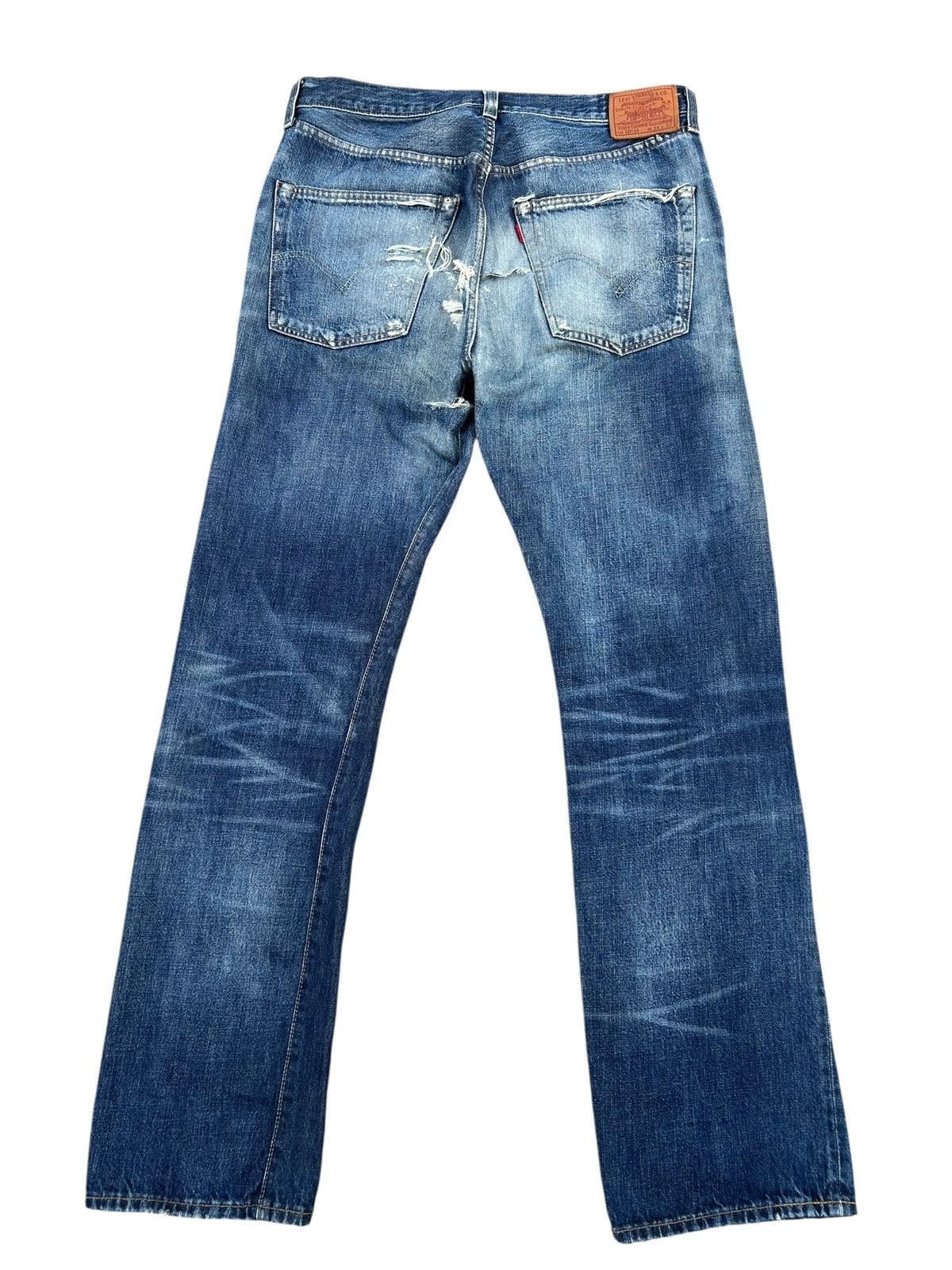 Kapital Thrashed Levis 501XX Big E Selvedge Distressed Denim Jeans Size US 35 - 2 Thumbnail