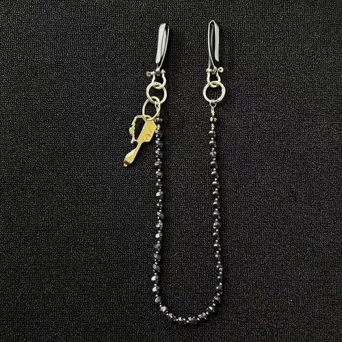 Jewelry Black Beaded Keychain Chain for Men, Stylish Accessory Size ONE SIZE - 4 Thumbnail