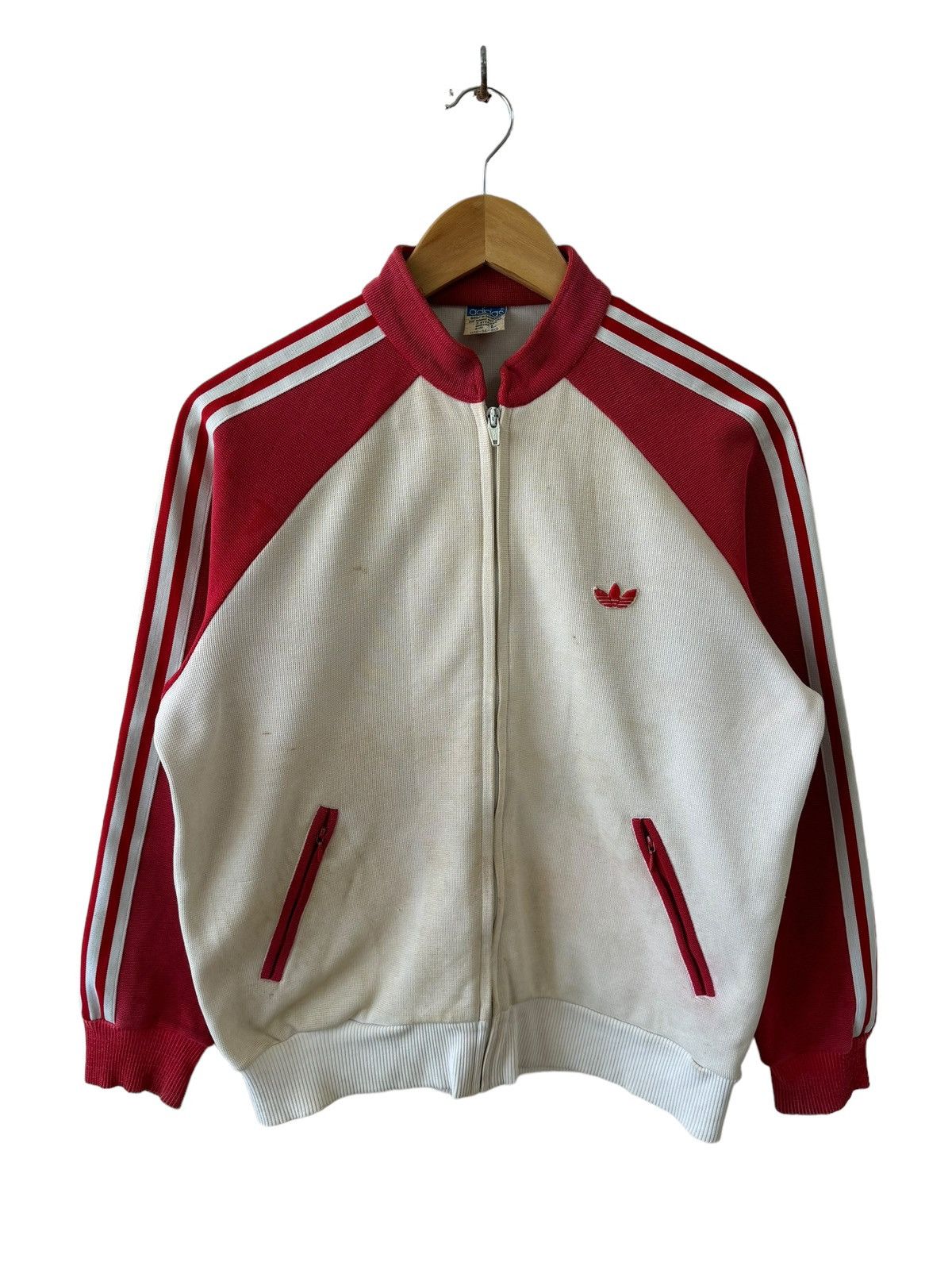 Adidas Vintage 80s adidas Red/White Tracktop Size US L / EU 52-54 / 3 - 1 Thumbnail