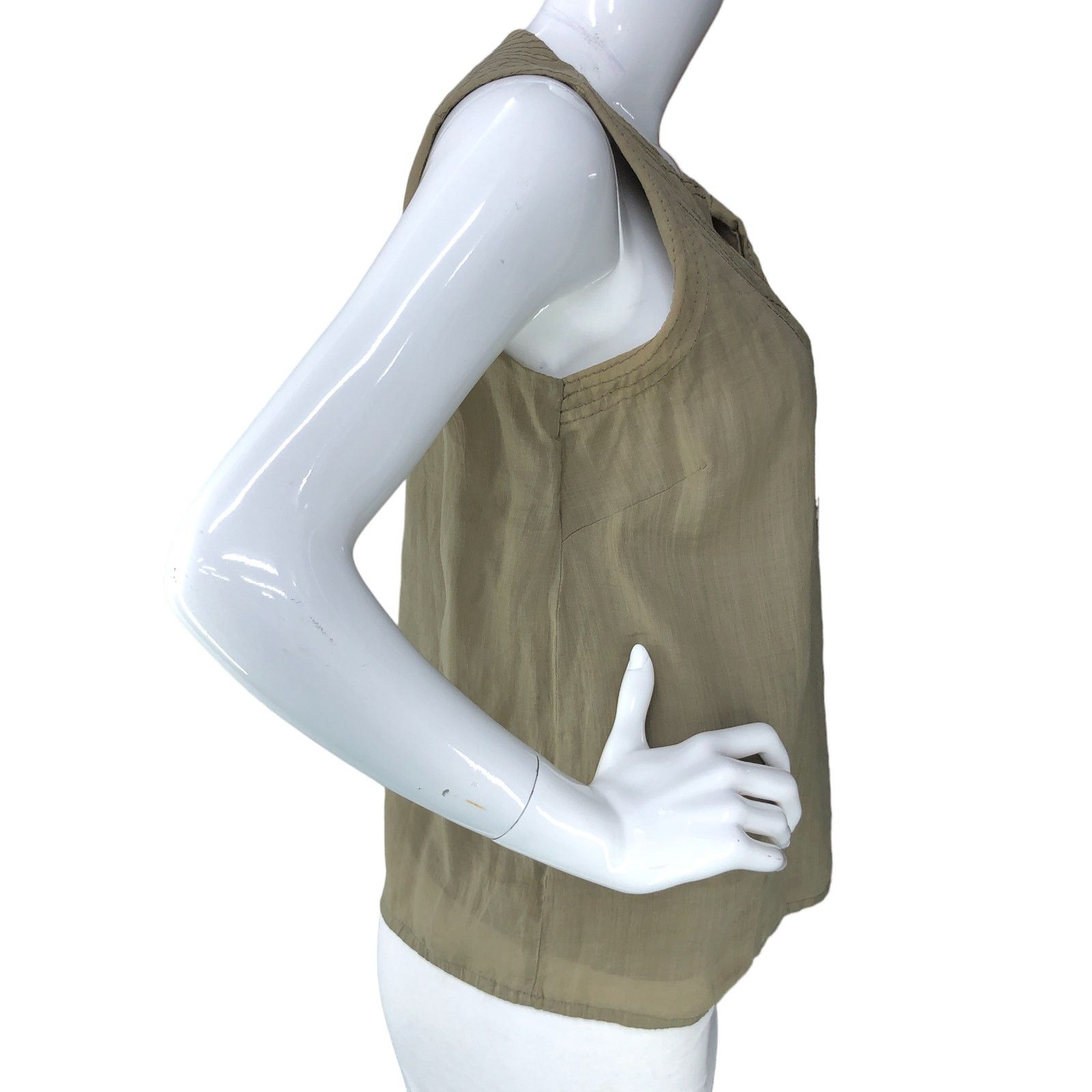 Adolfo Dominguez Adolfo Dominguez Size S Shell Tank Top Green Deep V Neck Size S / US 4 / IT 40 - 9 Thumbnail