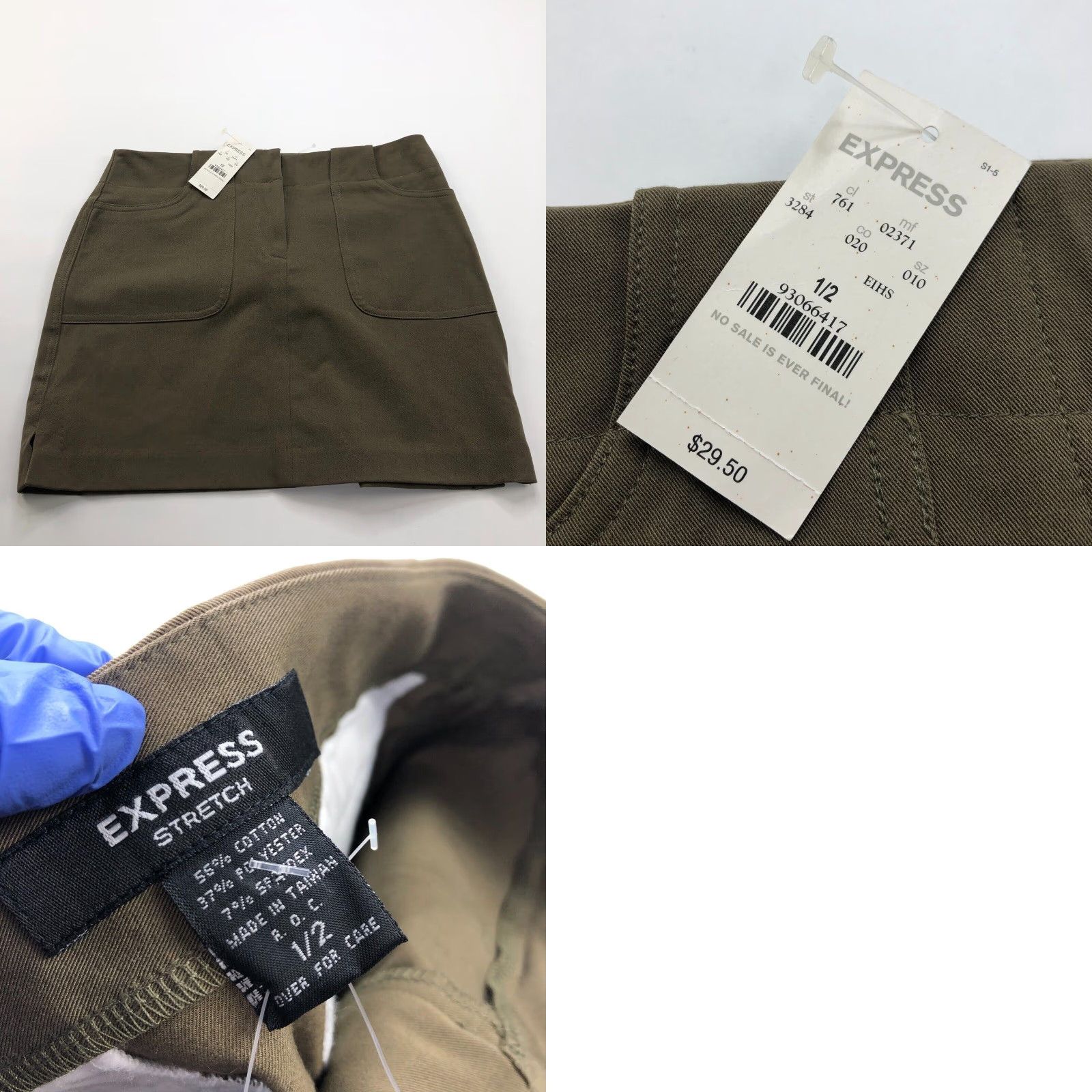 Express Express Mini Skirt Brown Cotton Blend Short 27 In Flat Casual VTG NEW 2, 2 Size 26" / US 2 / IT 38 - 8 Thumbnail